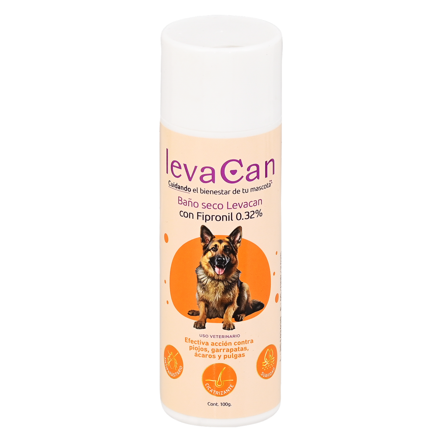 Baño Seco Para Mascota Con Fipronilo LEVACAN 100 G