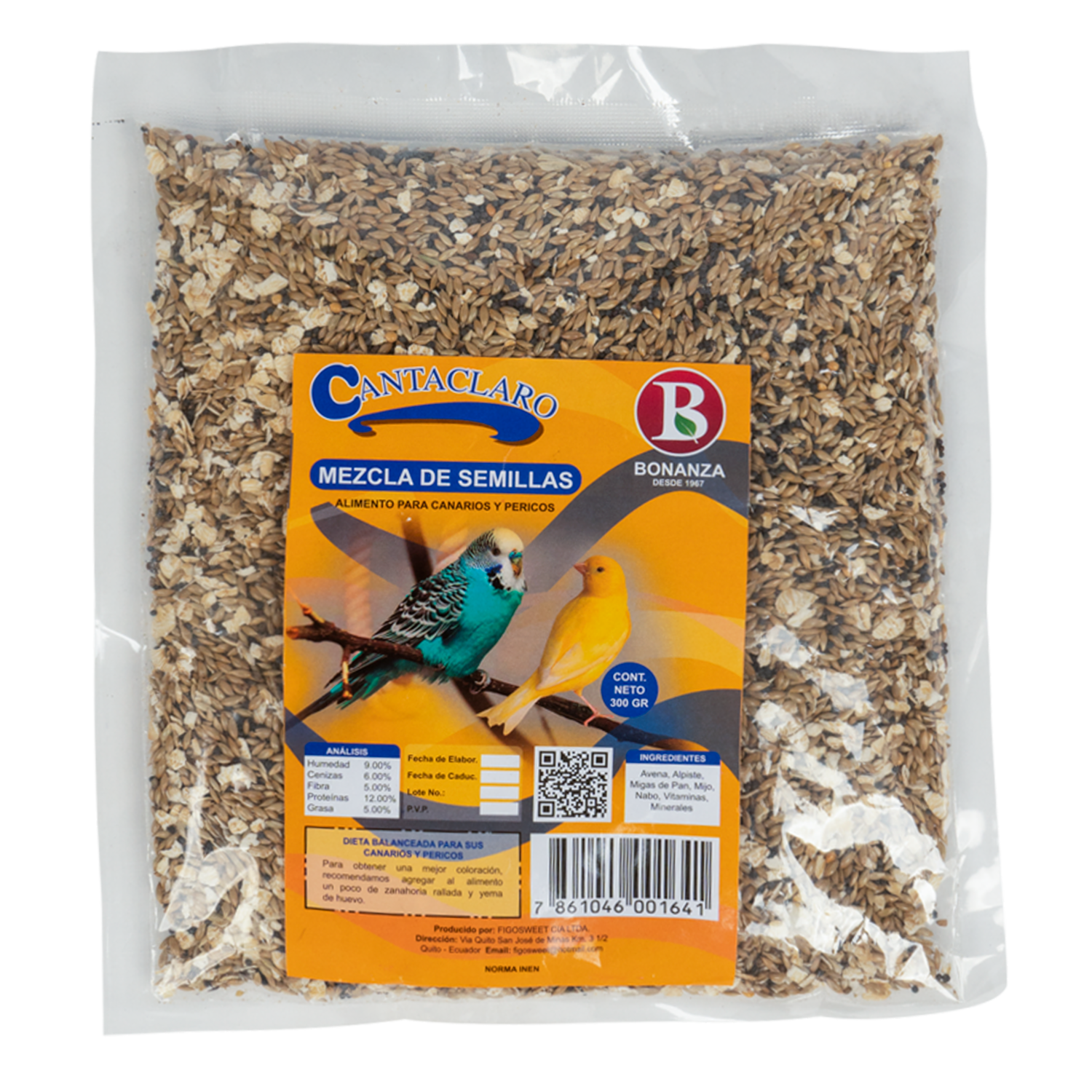 Alimento Para Aves Mix CANTACLARO 300 G