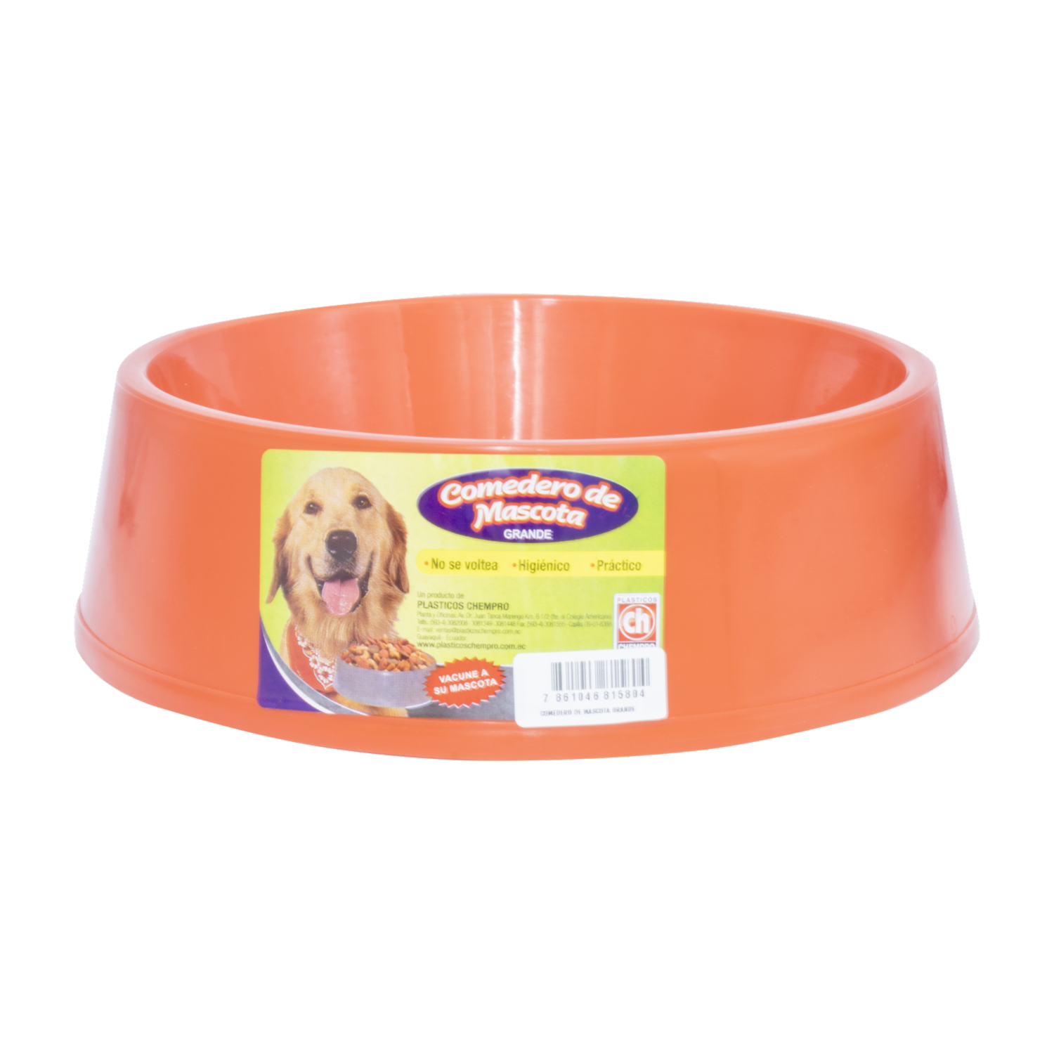 Comedero Para Mascota Grande PLÁSTICOS CHEMPRO 25 Cm X 7,7 Cm