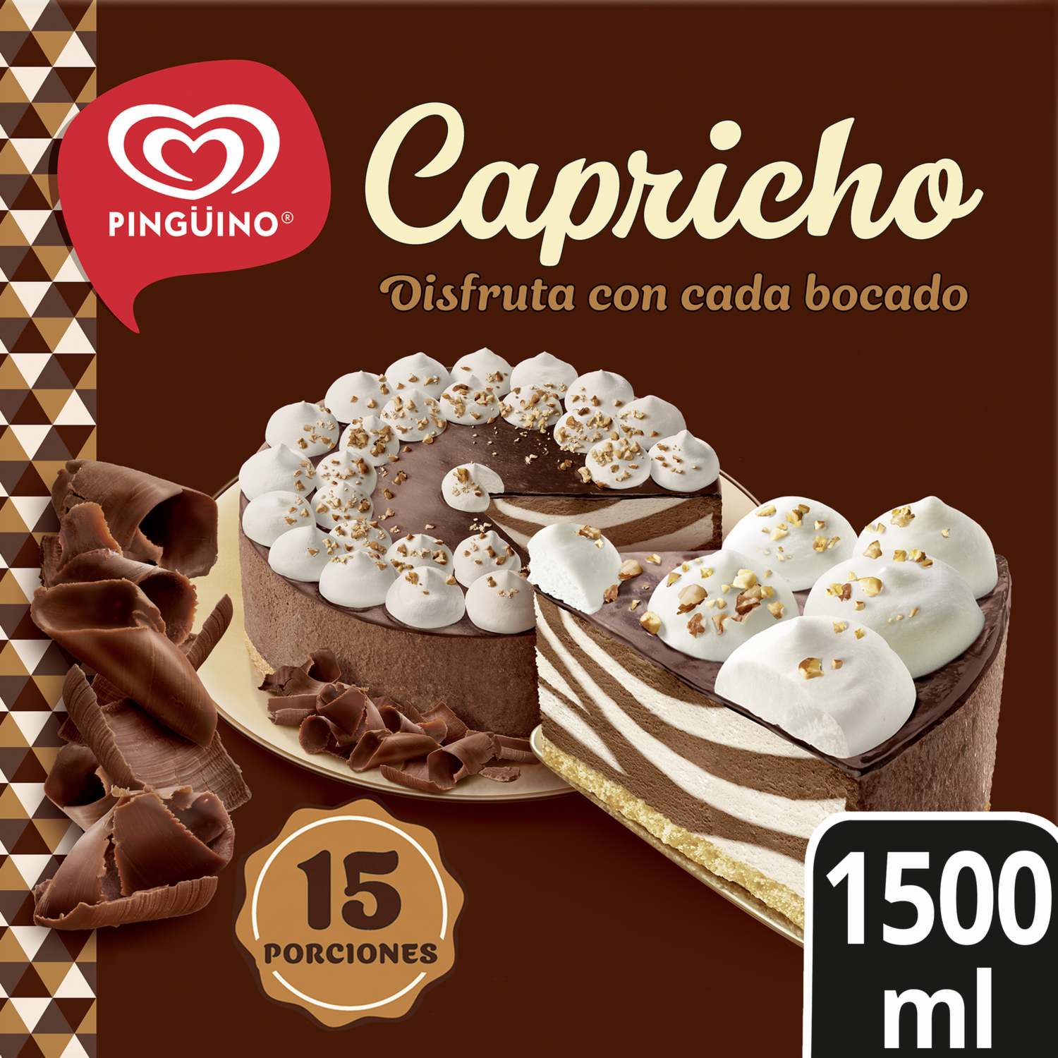 Torta Helada Capricho Vainilla Y Chocolate 15 Porciones PINGÜINO 1500 Ml