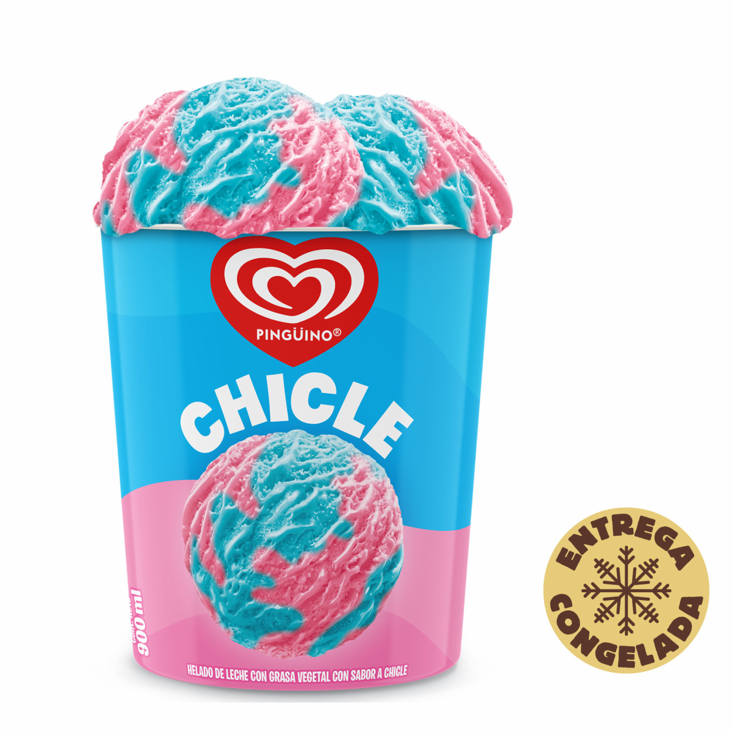 Helado Clásico Chicle PINGÜINO 900 Ml