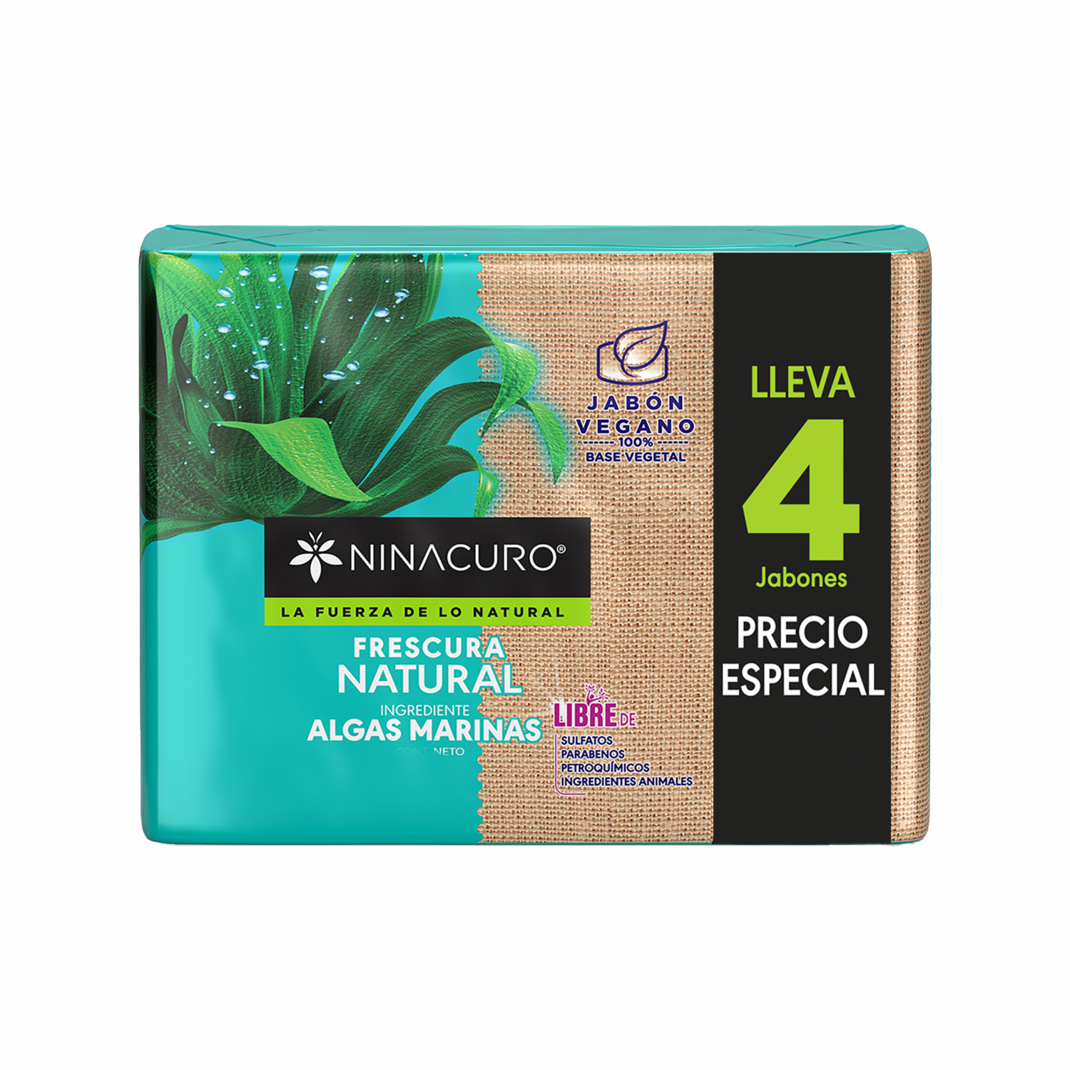 Jabón De Tocador Algas Marinas Frescura Natural NINACURO 360 G