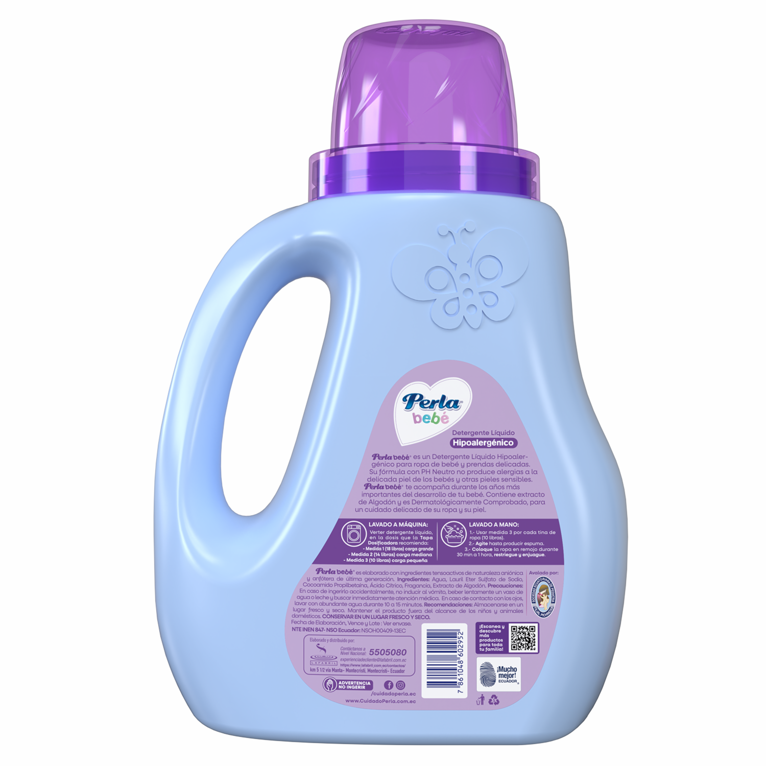 Detergente Líquido Algodón PERLA 900 Ml