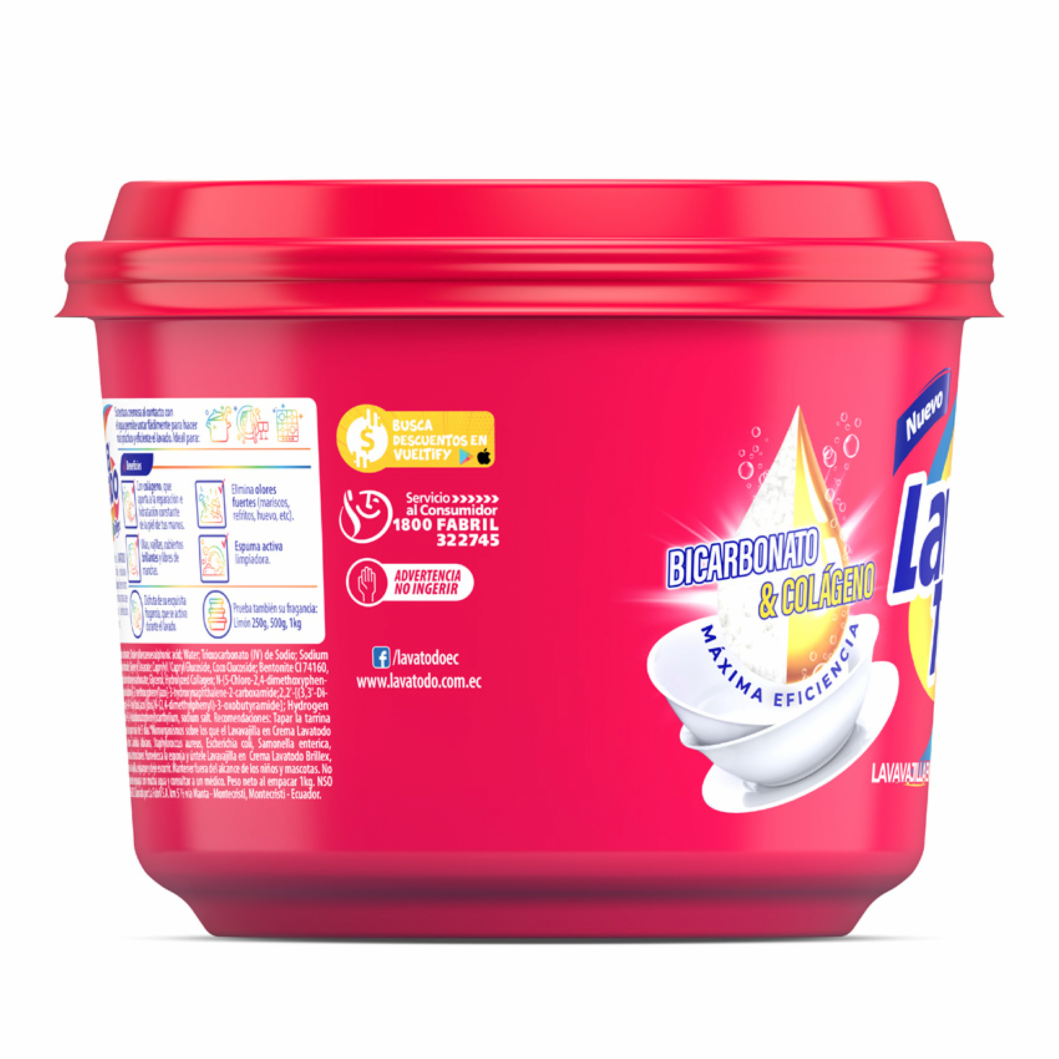 Lavavajillas En Crema Sandía Brillex LAVATODO 1000 G