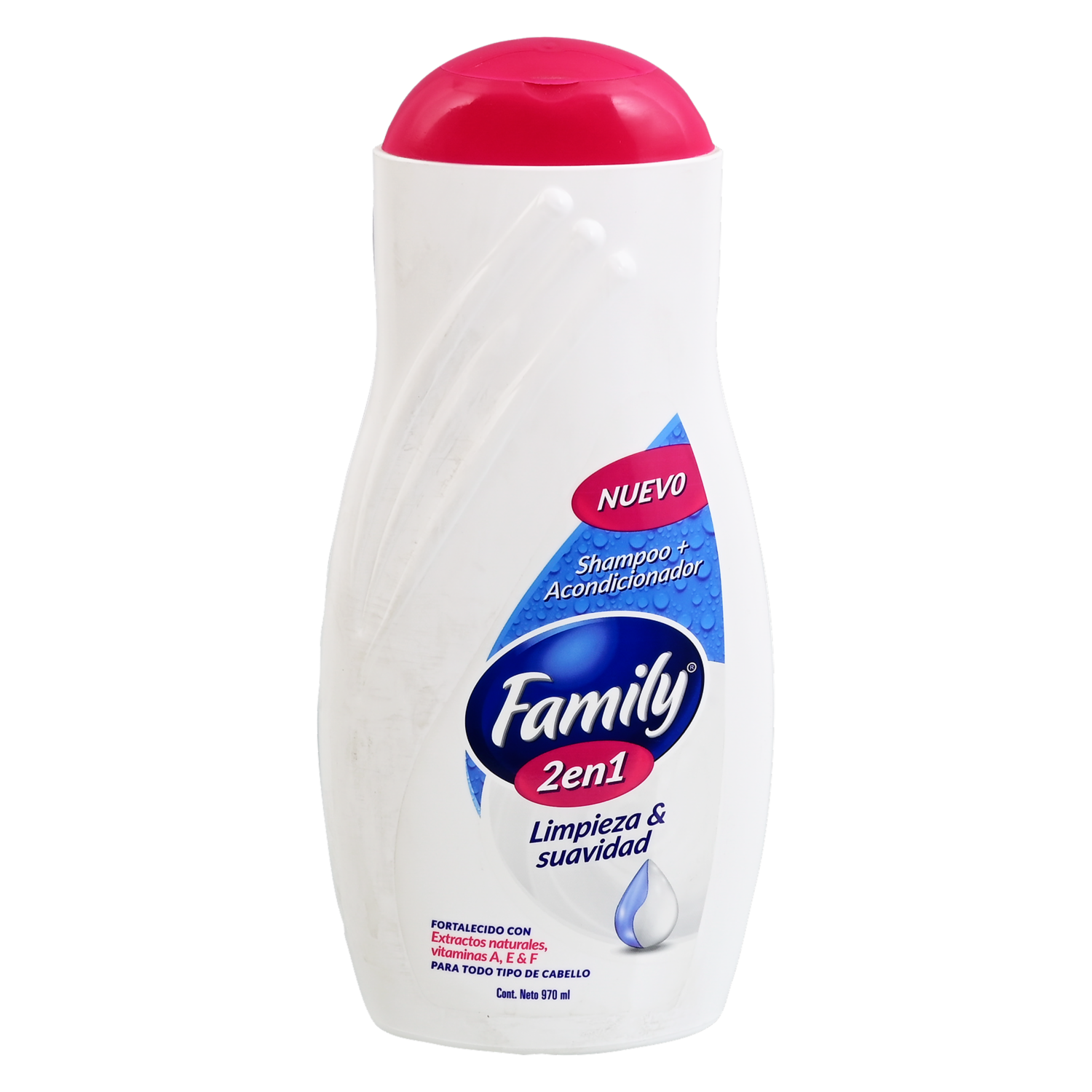 Shampoo De Cabello Con Acondicionador Limpieza Y Suavidad FAMILY 970 Ml
