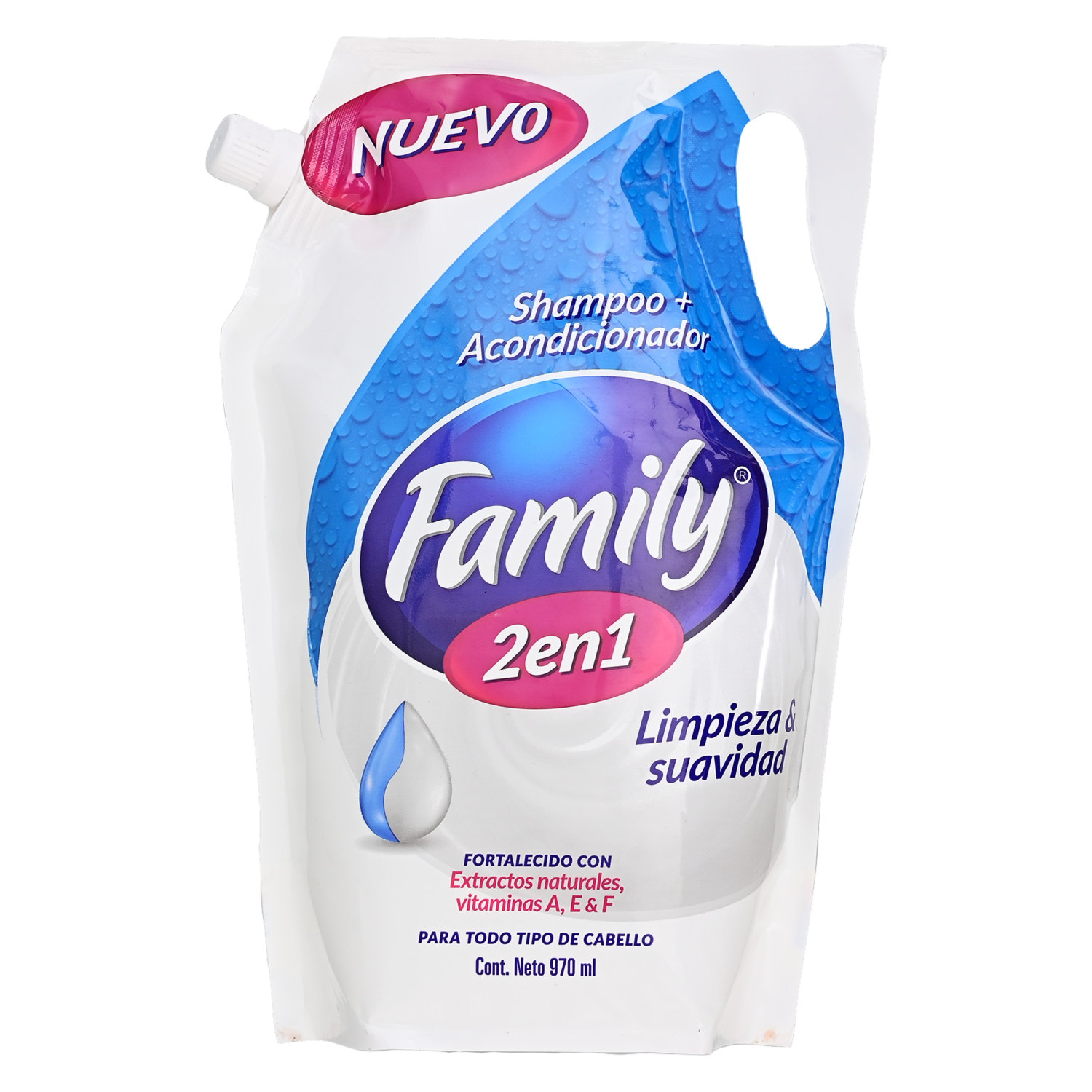 Kit Capilar 2en1 Shampoo+acondicionador Limpieza Y Suavidad FAMILY Doypack 970 Ml