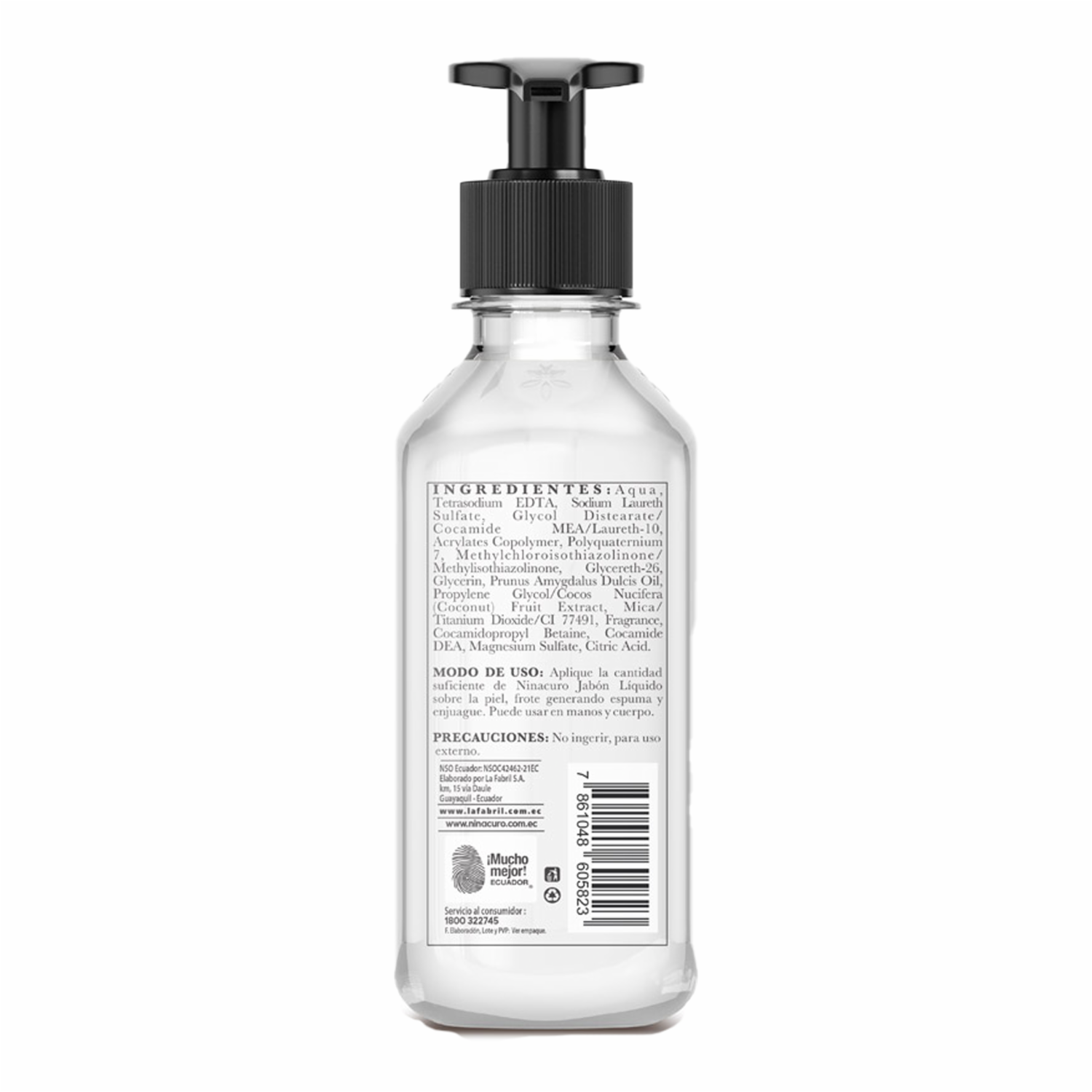 Jabón Líquido Dulce De Coco Y Almendras NINACURO 450 Ml