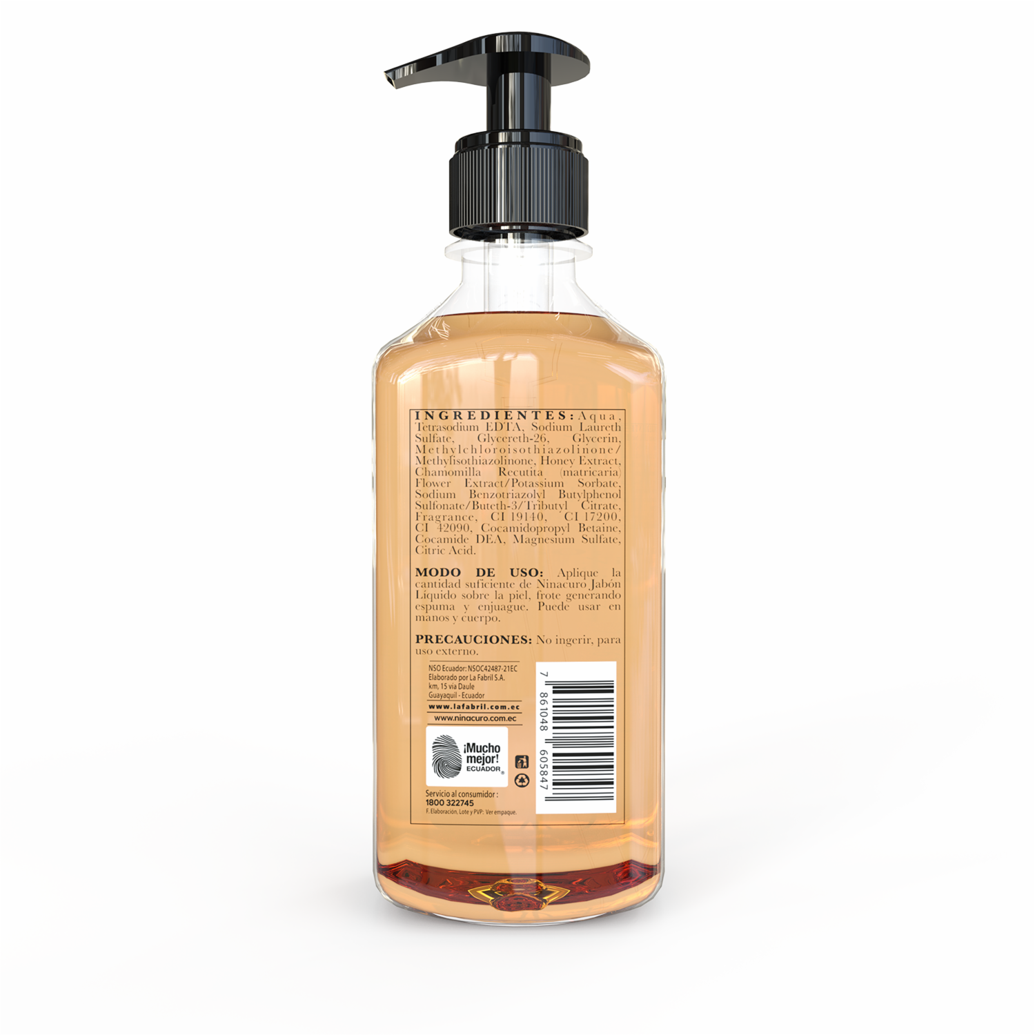Jabón Líquido Manzanilla Y Jalea De Miel NINACURO 450 Ml
