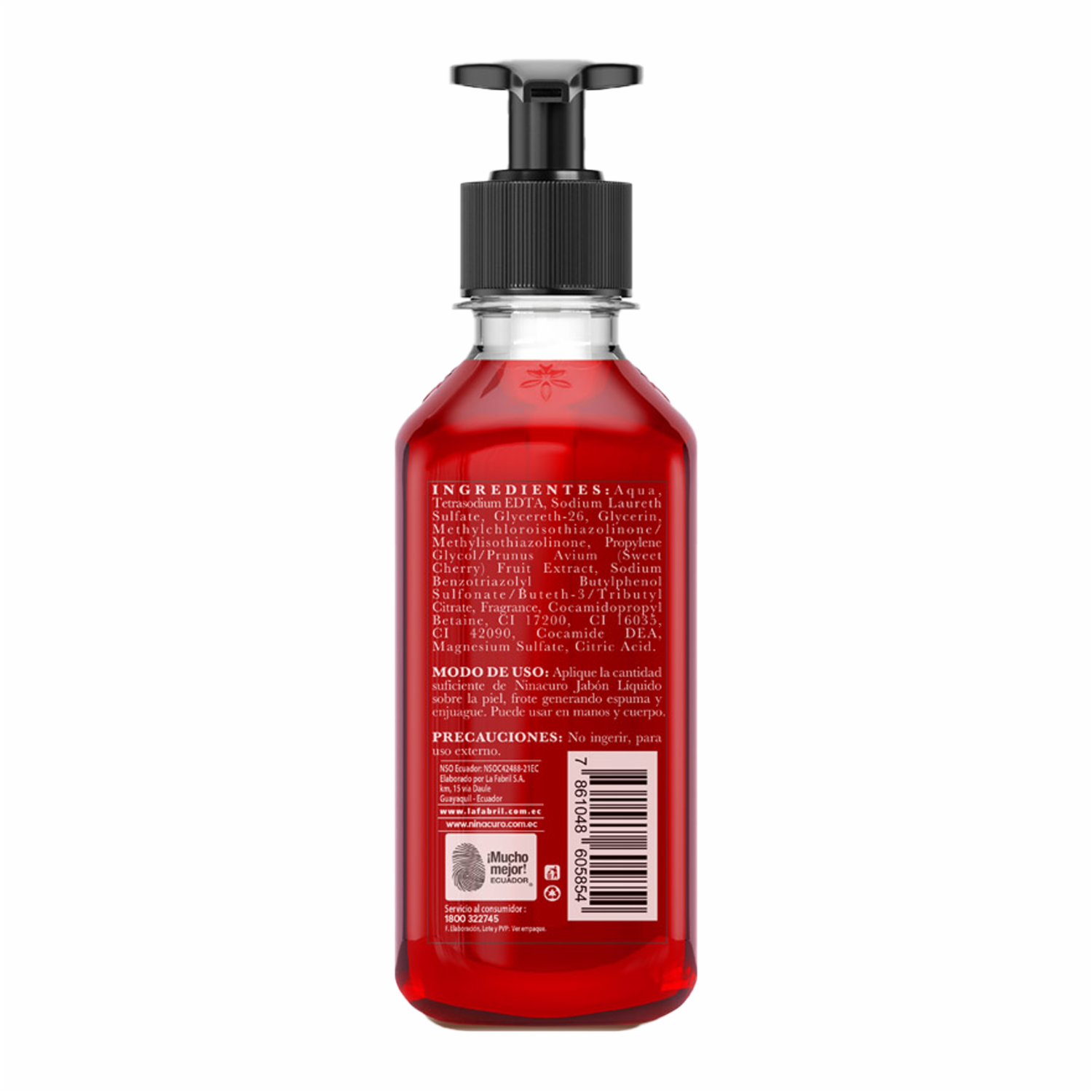 Jabón Líquido Pasión De Frutos Rojos NINACURO 450 Ml