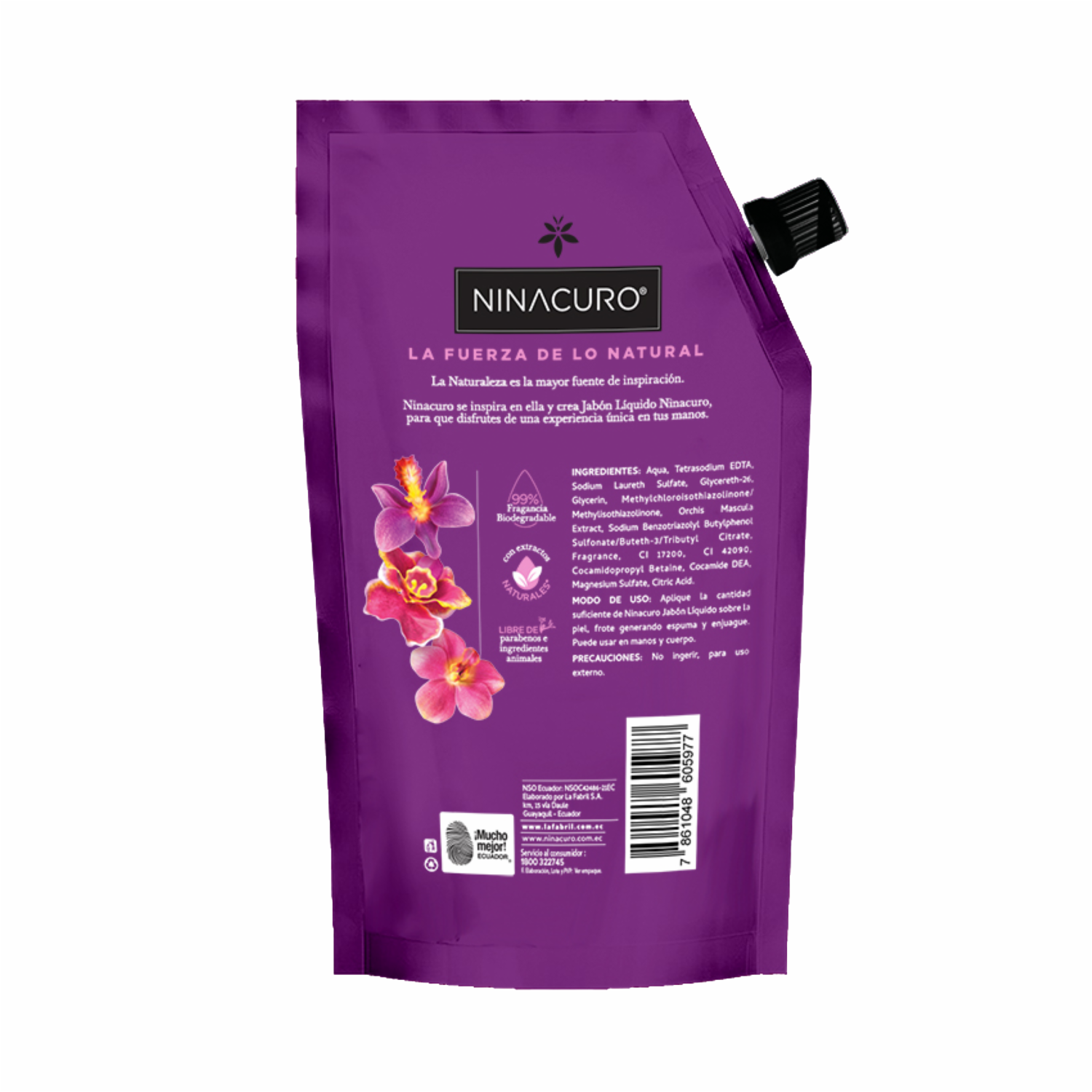 Jabón Líquido Jardín De Orquídeas NINACURO 500 Ml