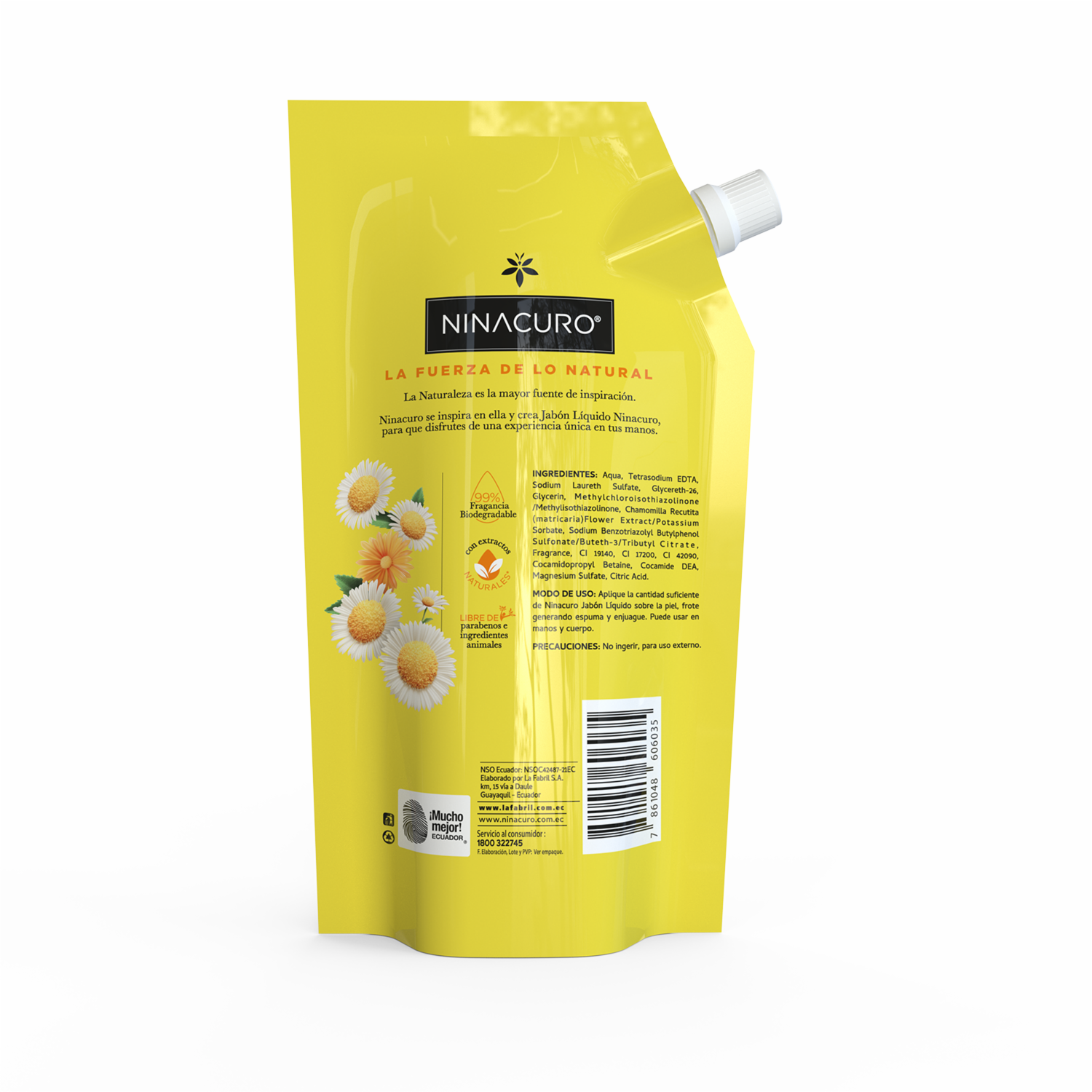 Jabón Líquido Manzanilla Y Jalea De Miel NINACURO 500 Ml