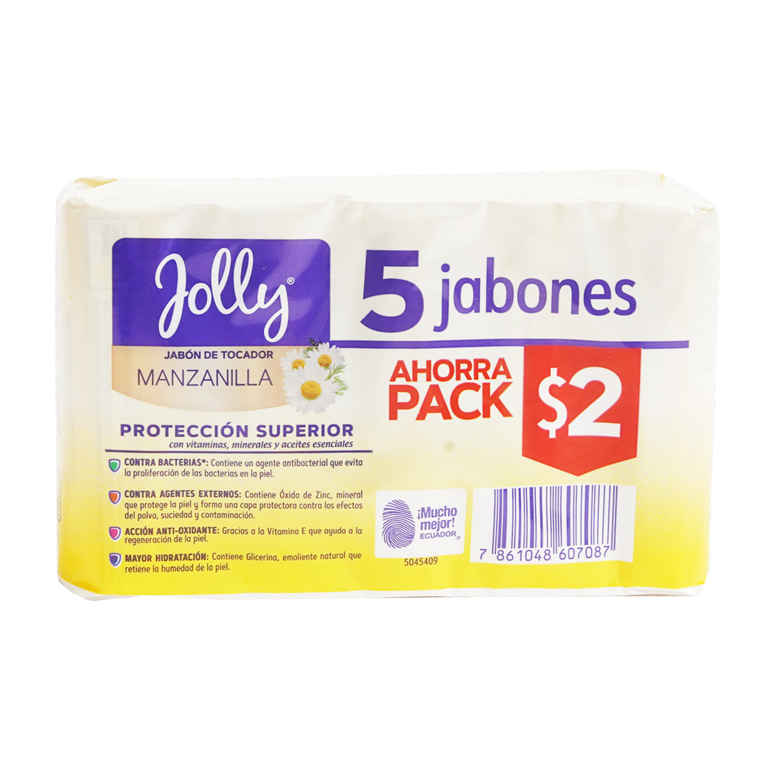 Jabón De Tocador En Barra Manzanilla Pack JOLLY 75 G