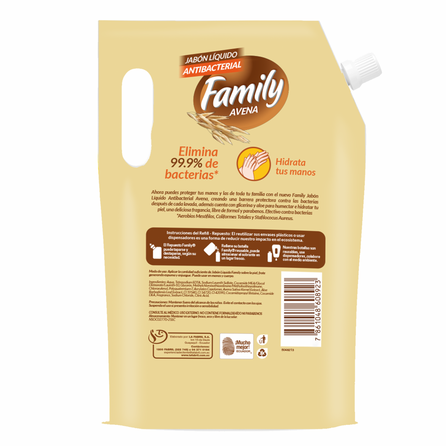 Jabón Líquido De Avena FAMILY 1900 Ml