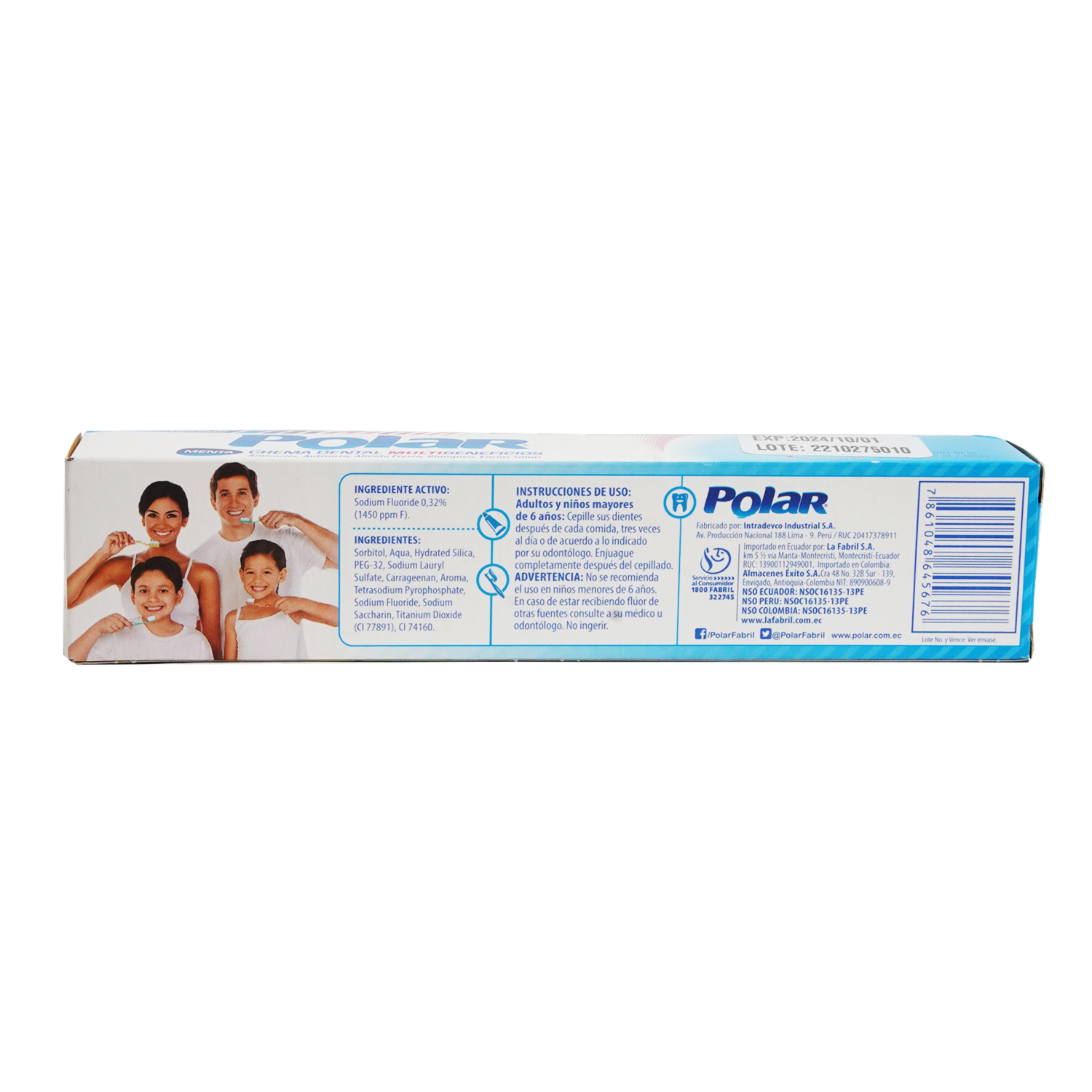 Pasta Dental Sabor A Menta POLAR 75 Ml