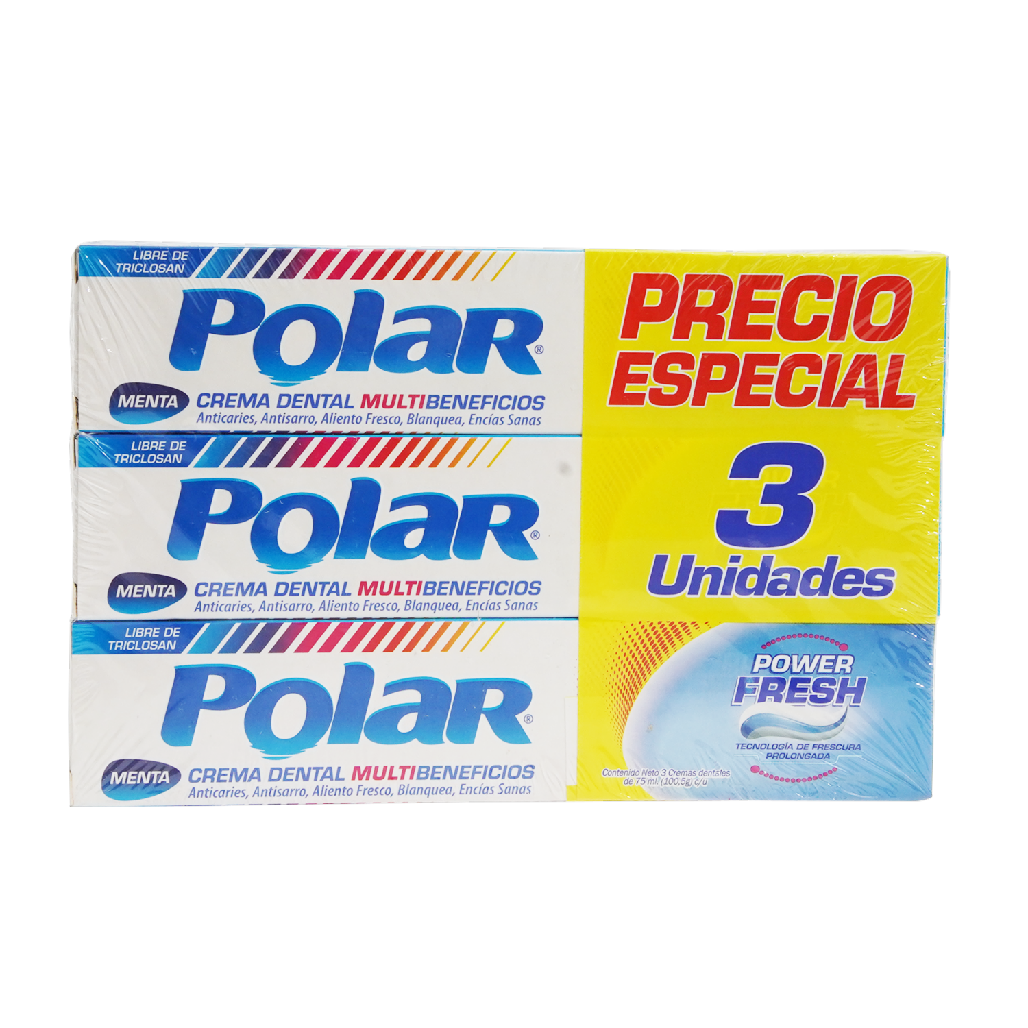 Pasta Dental Menta POLAR 3X75 Ml