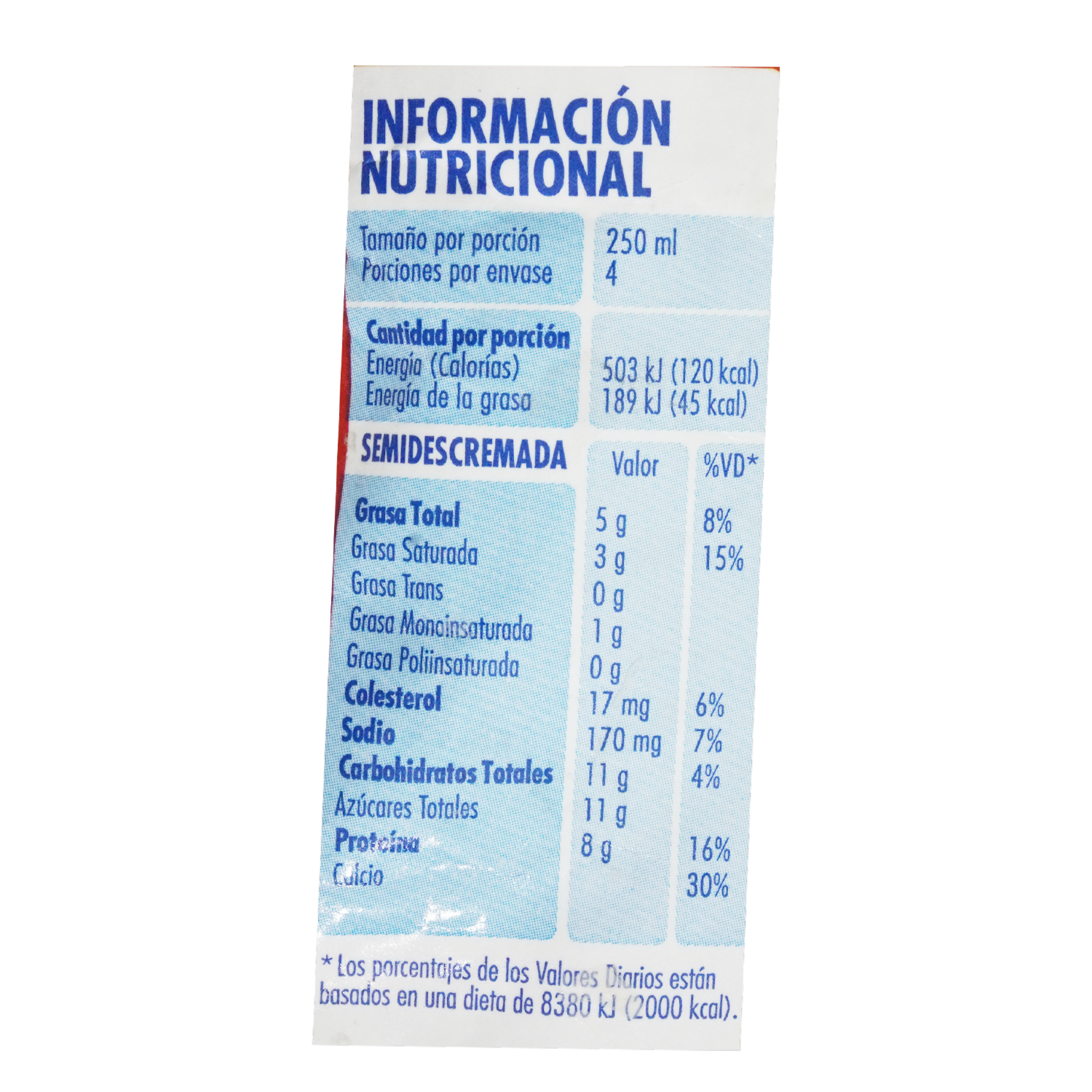 Leche Semidescremada Uht Tetrafino NUTRI Tetrapack