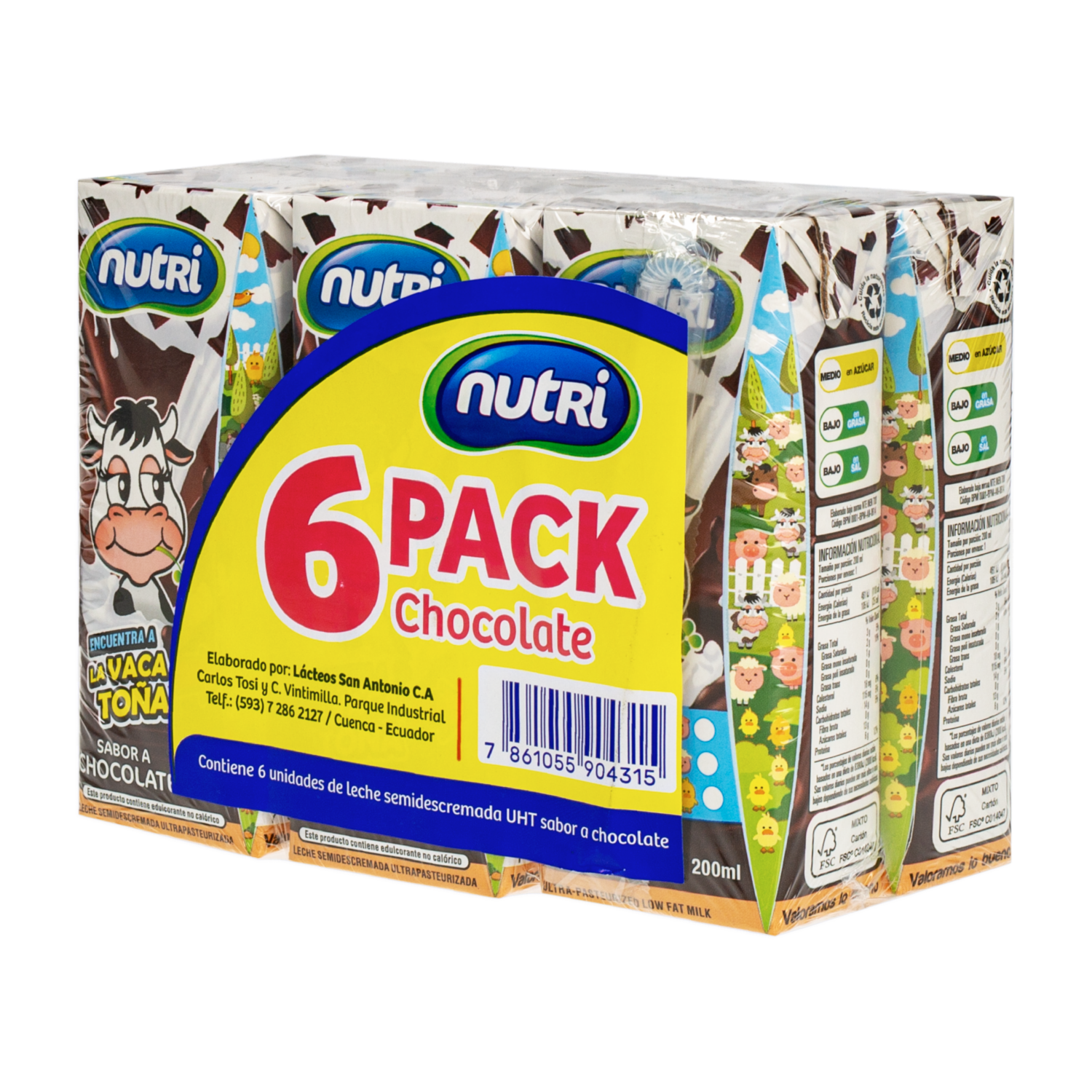 Leche Saborizada Chocolate 6Pack NUTRI 6 X 200 ml