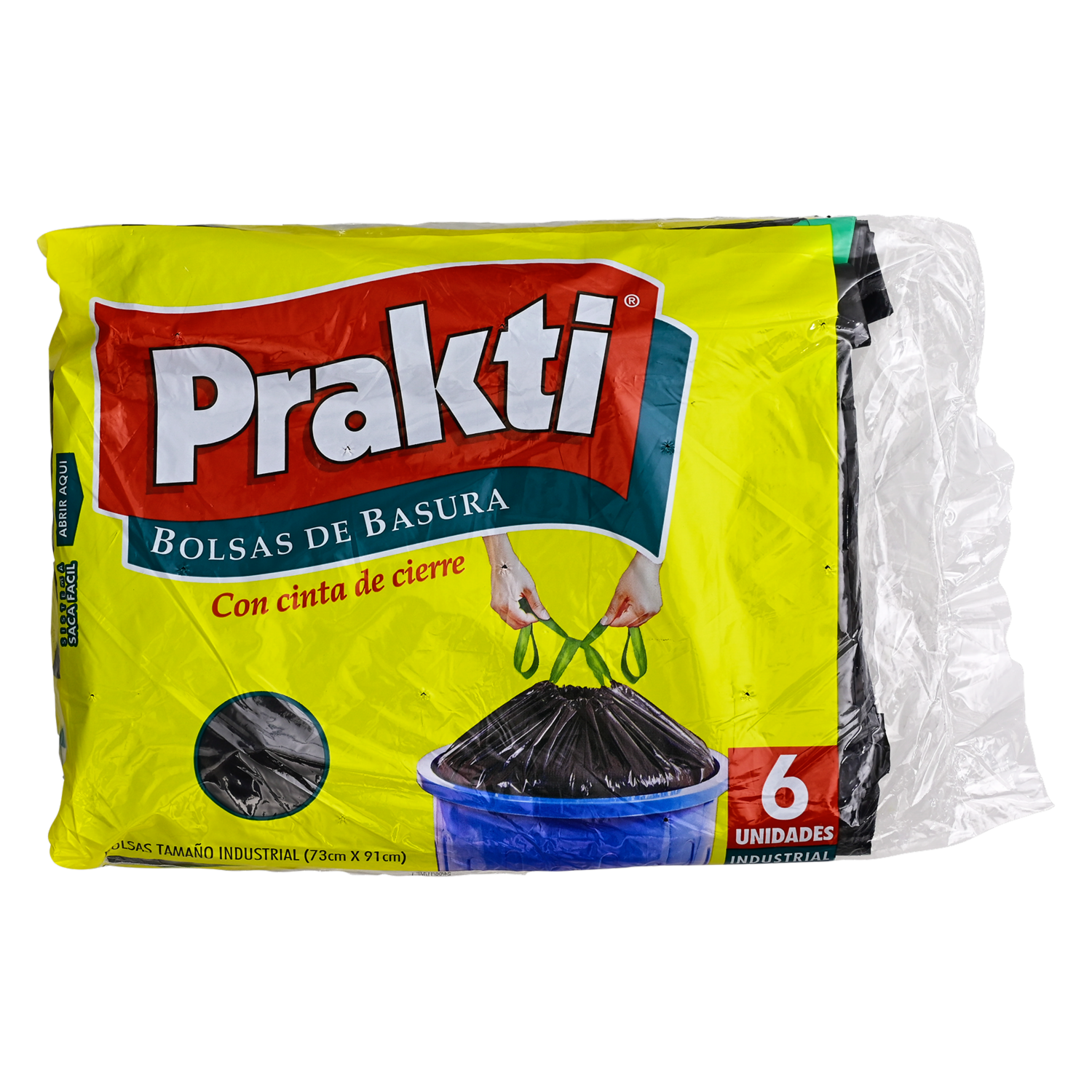 Fundas De Basura Para Cocina Con Cinta De Cierre Industrial PRAKTI 1 X 6 Unidades