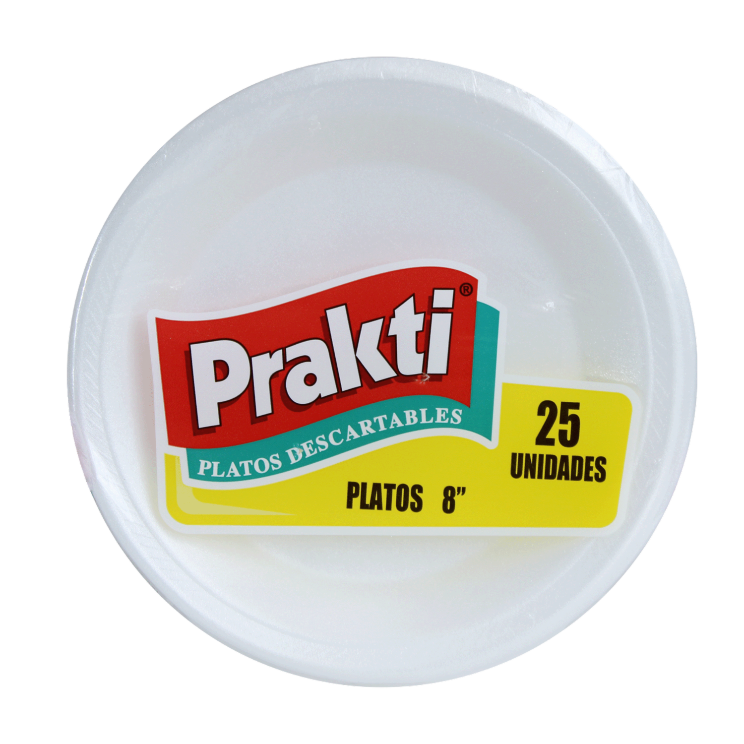 Platos Desechables Blancos Dimensión 8″ PRAKTI X 25 Uds