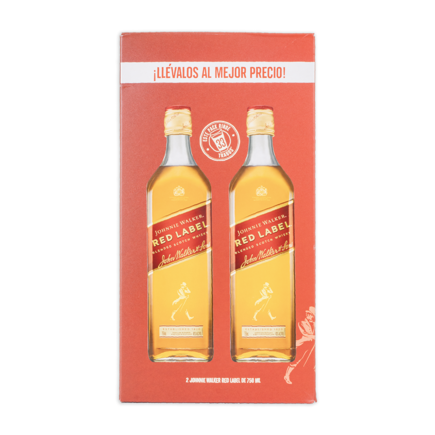 Whisky Red JOHNNIE WALKER Pack 2 X 750 Ml