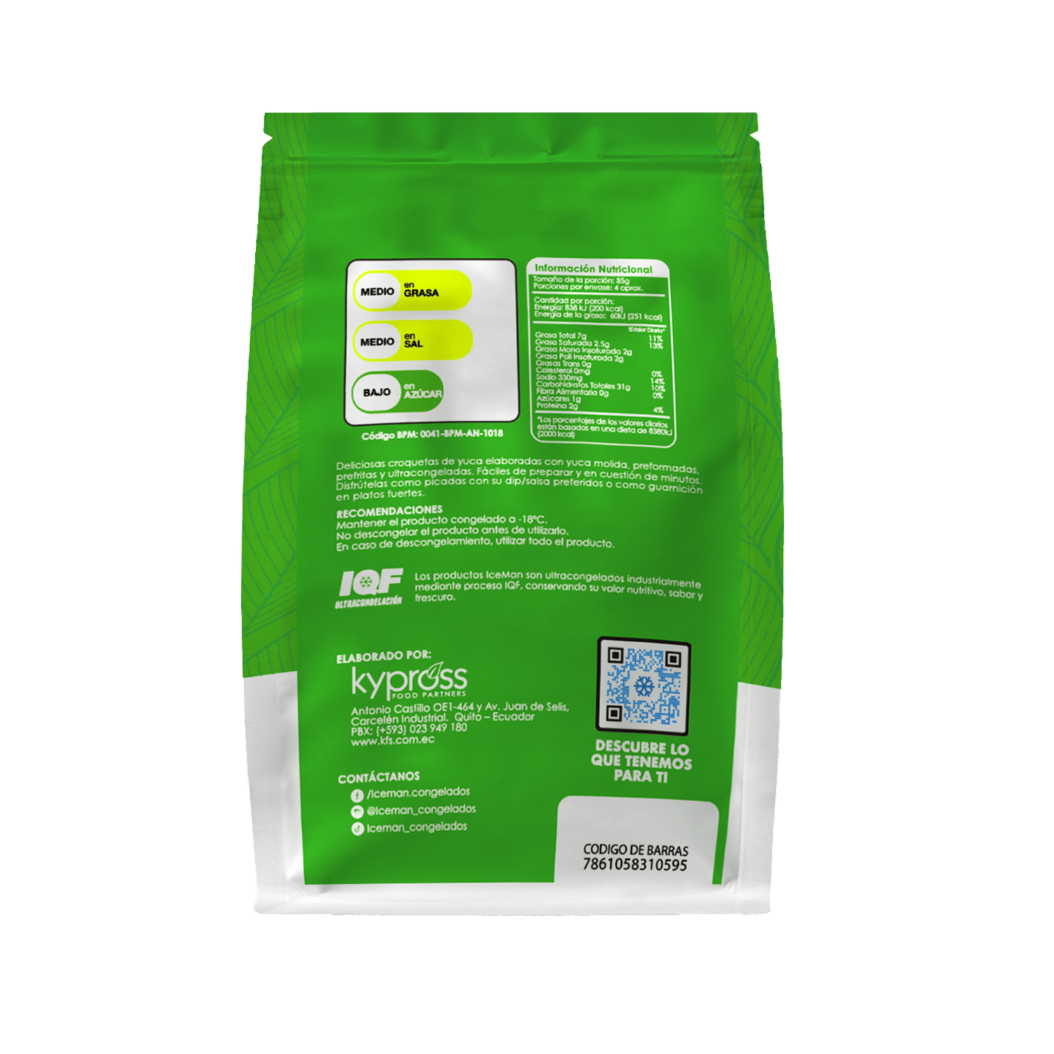 Croquetas De Yuca Congeladas ICEMAN 400 G