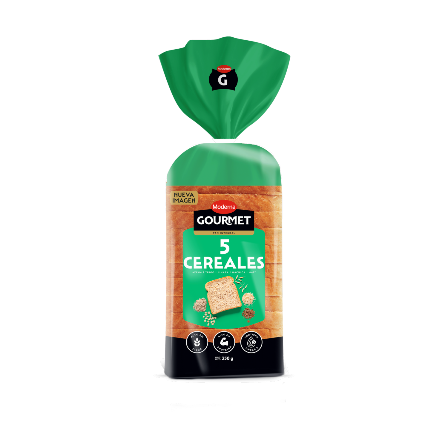 Pan Gourmet 5 Cereales 1/2 Molde MODERNA 350 G