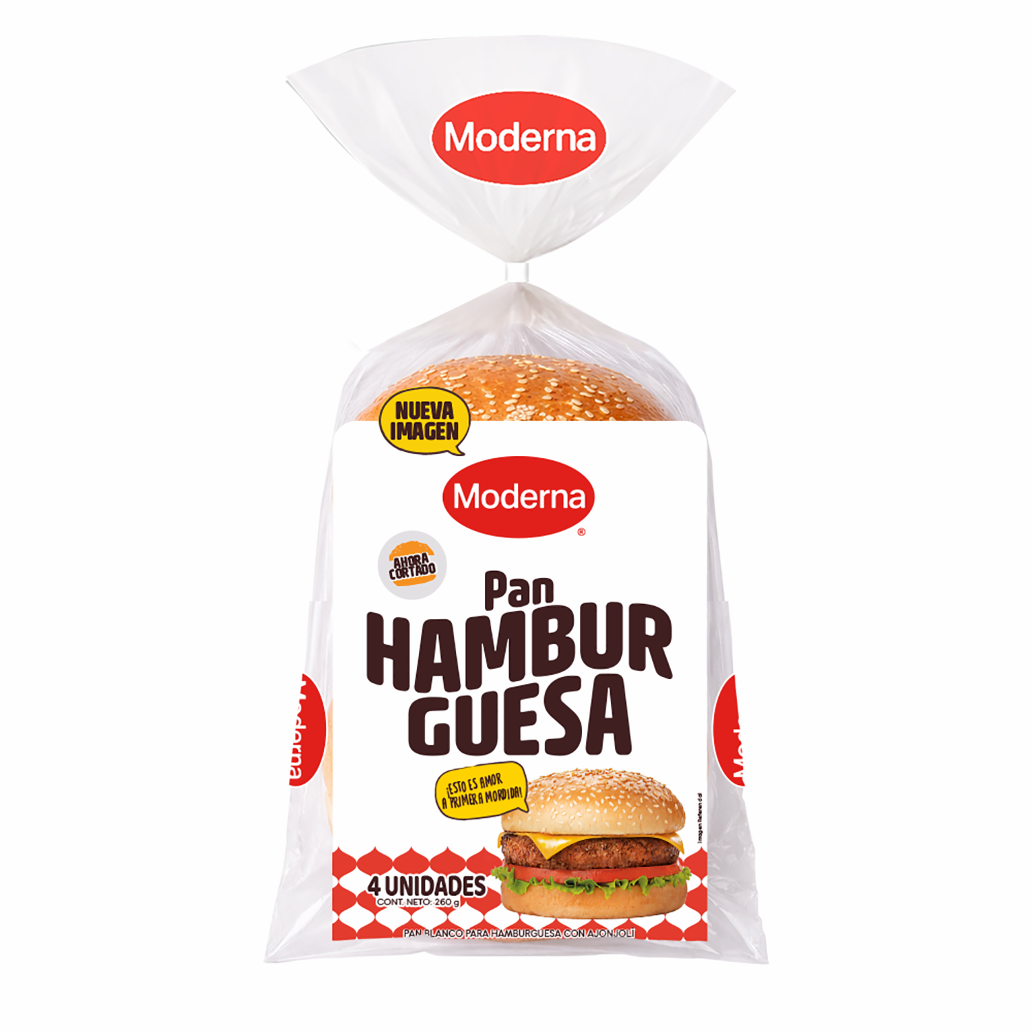 Pan Hamburguesa Grande MODERNA X 4 Uds