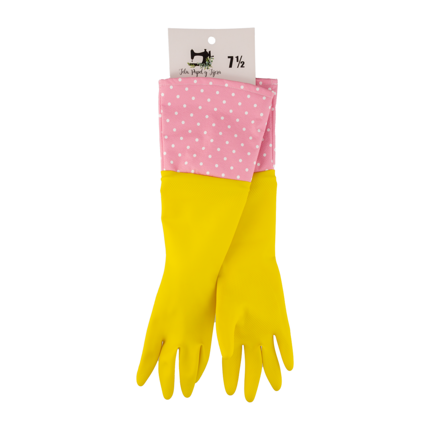 Guantes De Caucho Con Puño Surtido N° 7 Y Medio TELA, PAPEL Y TIJERA Unidad