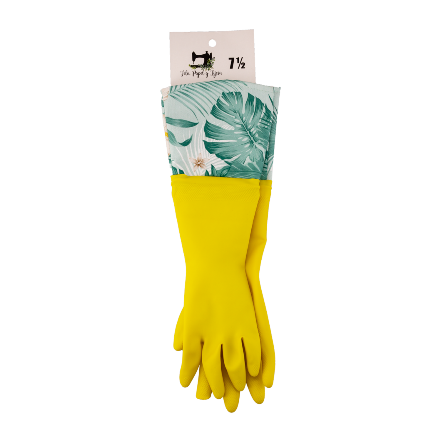 Guantes De Caucho Con Puño Surtido N° 7 Y Medio TELA, PAPEL Y TIJERA Unidad