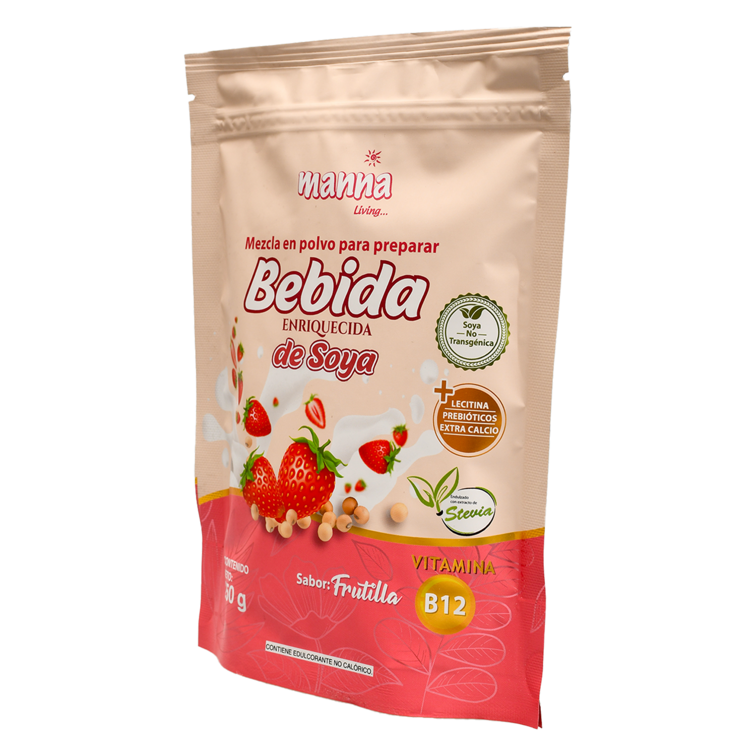 Bebida De Soya En Polvo Sabor A Frutilla MANNA 250 G