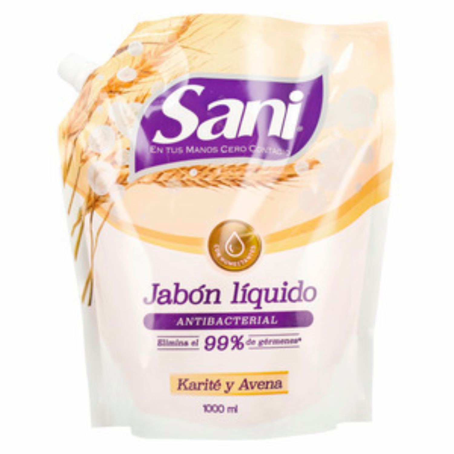 Jabón Líquido Antibacterial Con Karite Y Avena SANI 1000 Ml