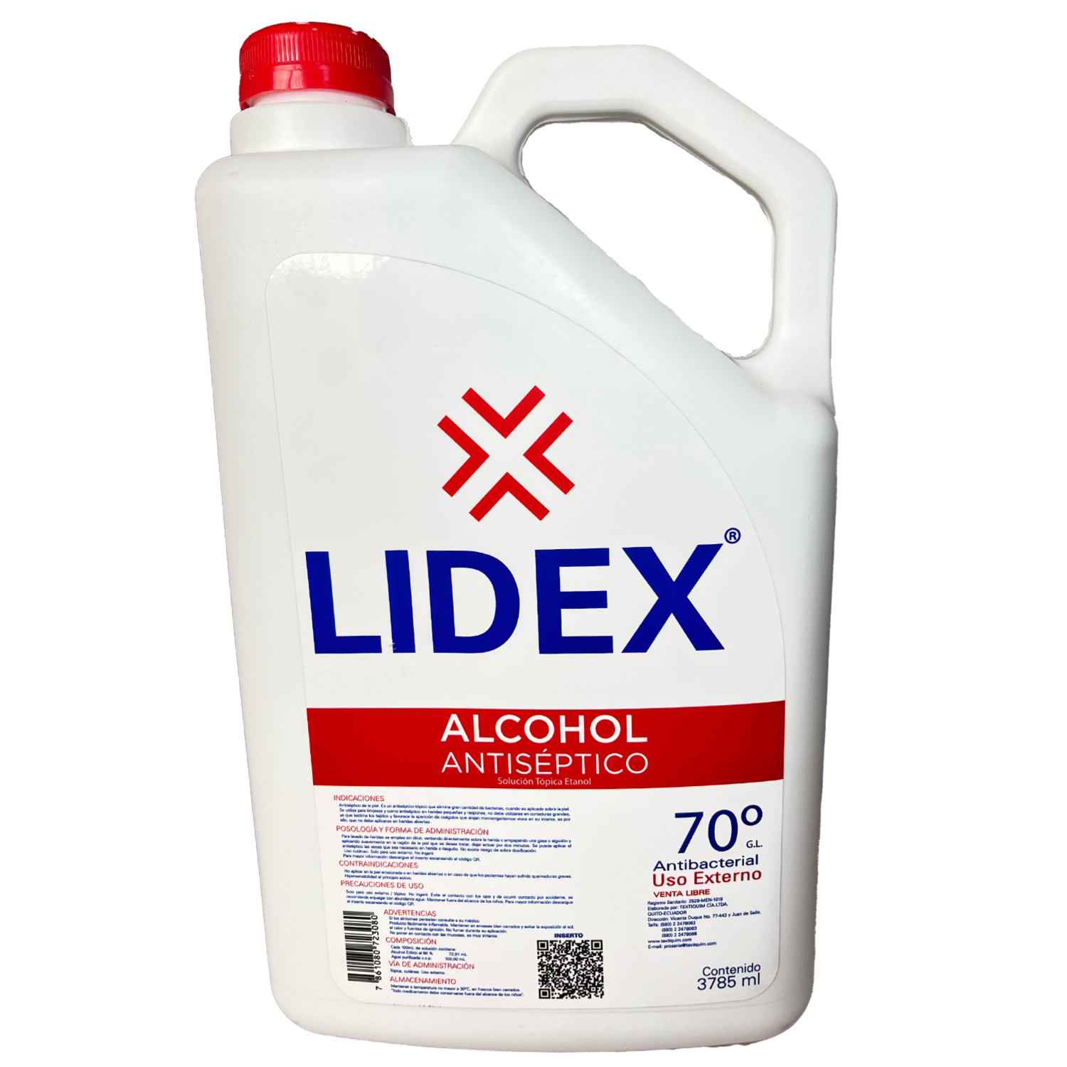 Alcohol Antiséptico Galón LIDEX 3785 Ml