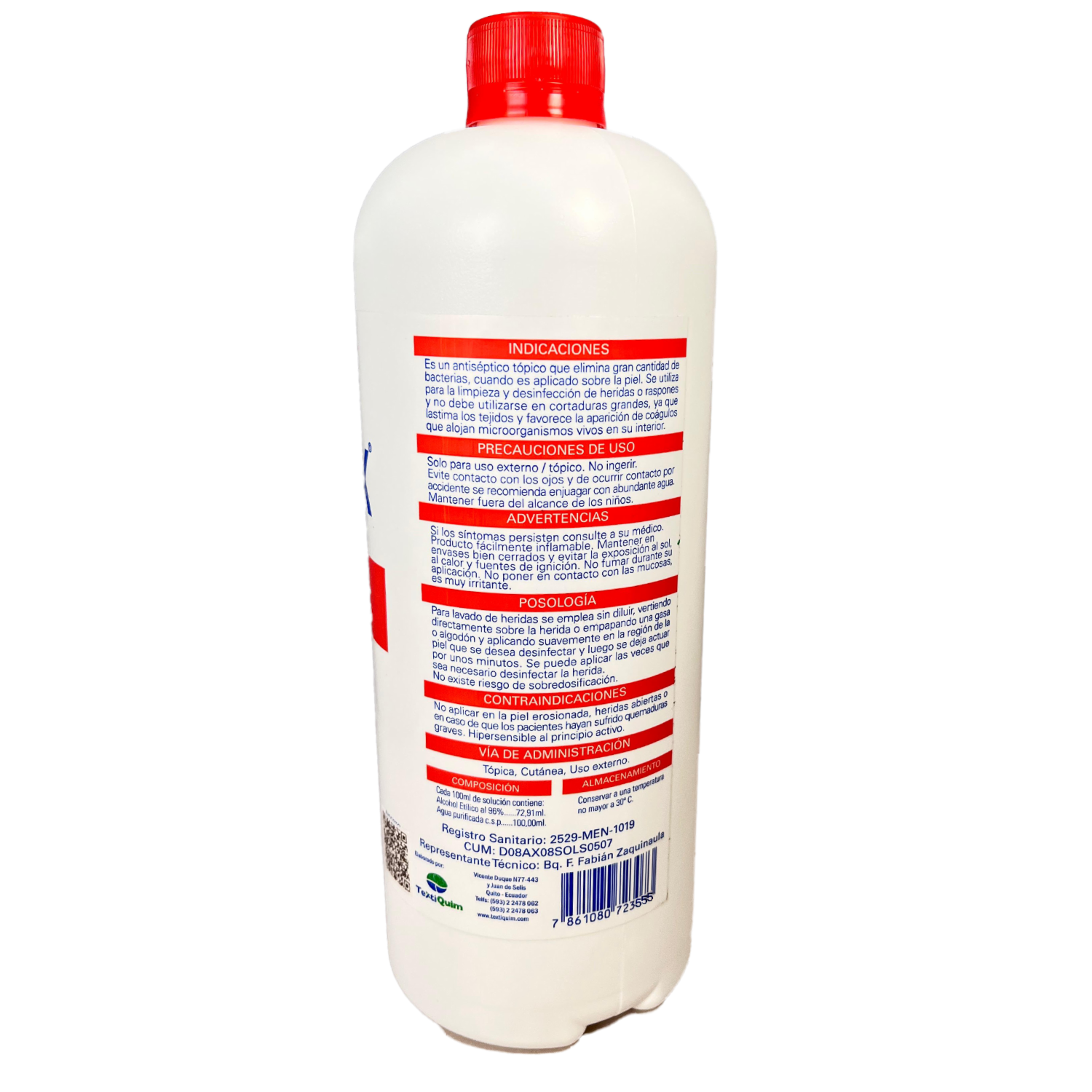 Alcohol Antiséptico LIDEX Botella