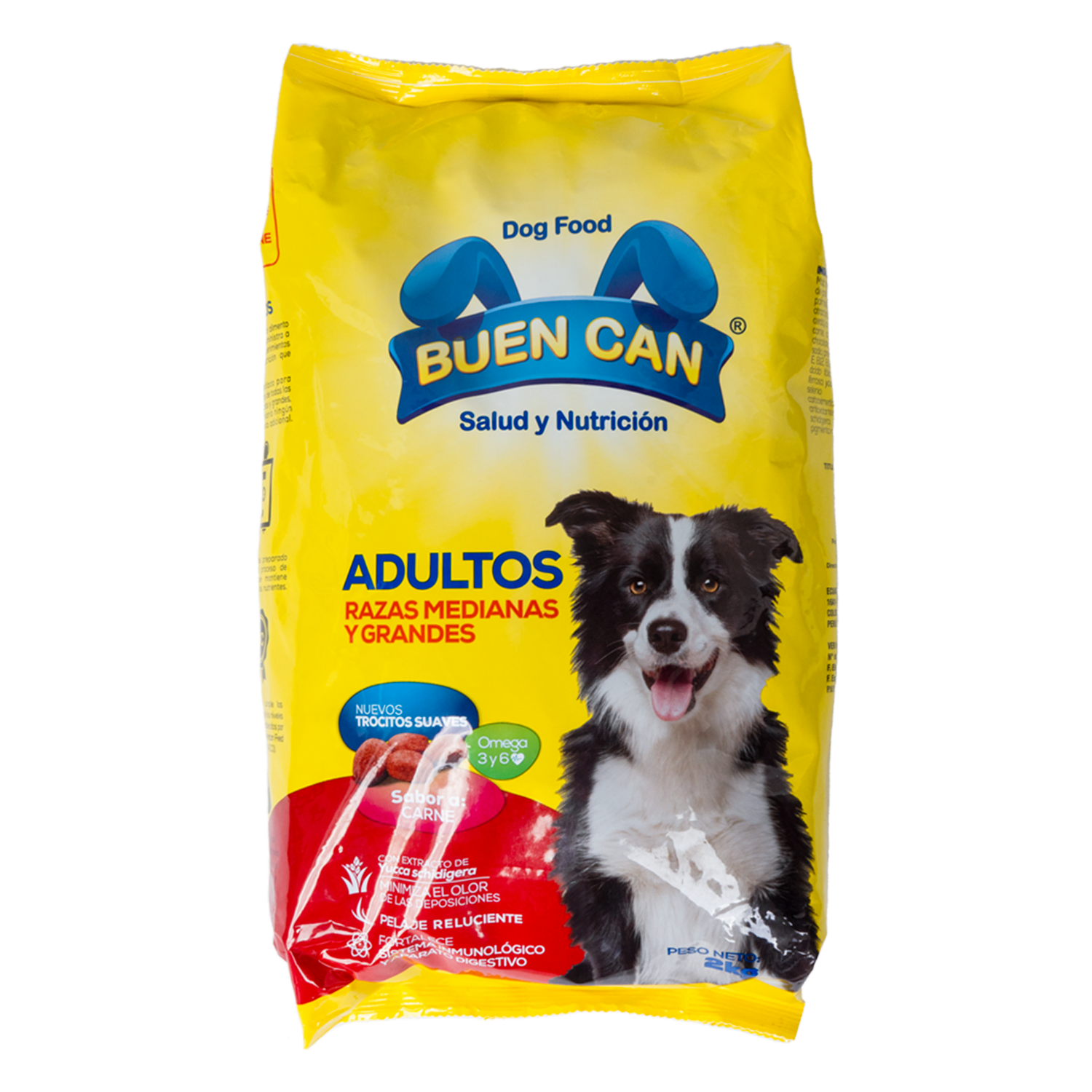 Alimento Para Perros Adultos Razas Medianas Y Grandes Sabor A Carne BUEN CAN 2 Kg