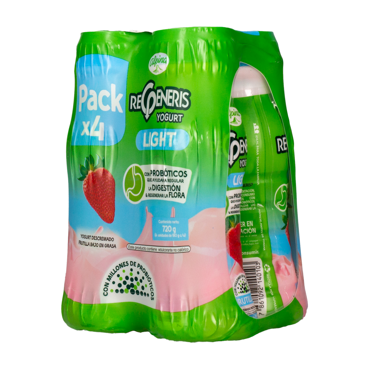 Yogurt Light Botella REGENERIS Pack X 4 180 G