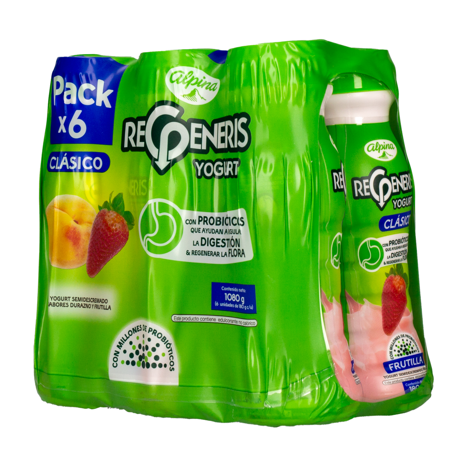 Yogurt Bebible Botella Multisabor REGENERIS Pack X 6 180 G