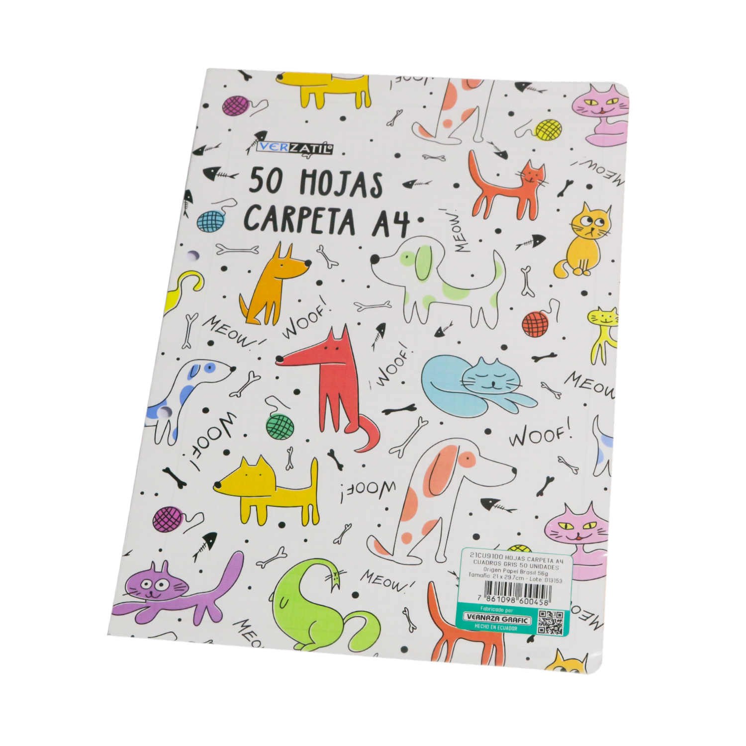 Hojas De Papel Bond A4 Cuadros VERZATIL X 50 Uds
