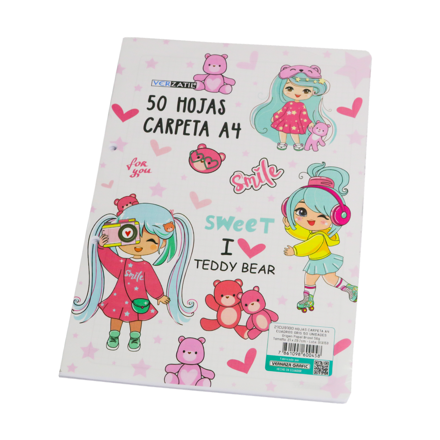 Hojas De Papel Bond A4 Cuadros VERZATIL X 50 Uds
