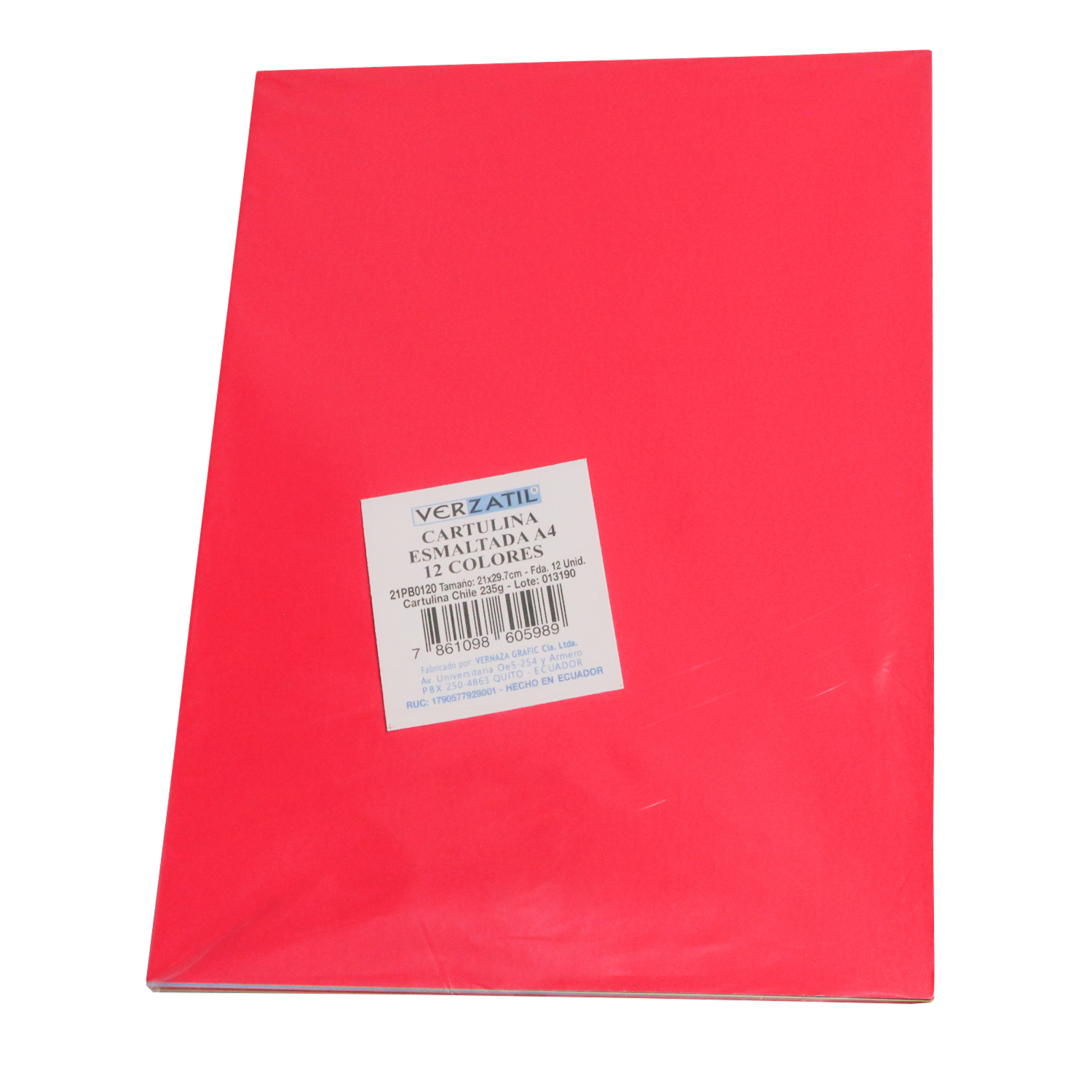 Cartulina Esmaltada A4 VERZATIL X12 Uds