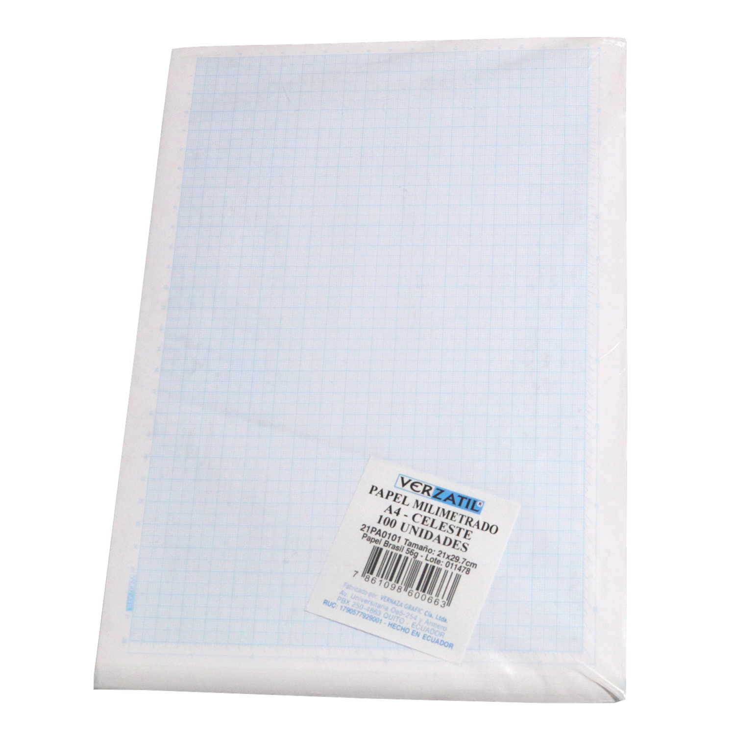 Papel Milimetrado Celeste X 25 VERZATIL A4