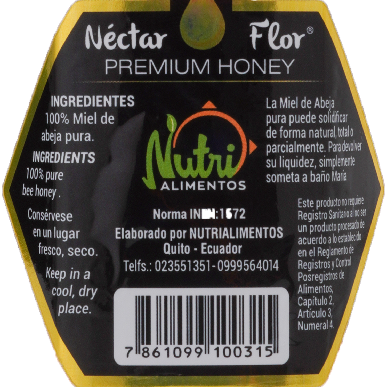 Miel De Abeja Clásica NECTAR Frasco