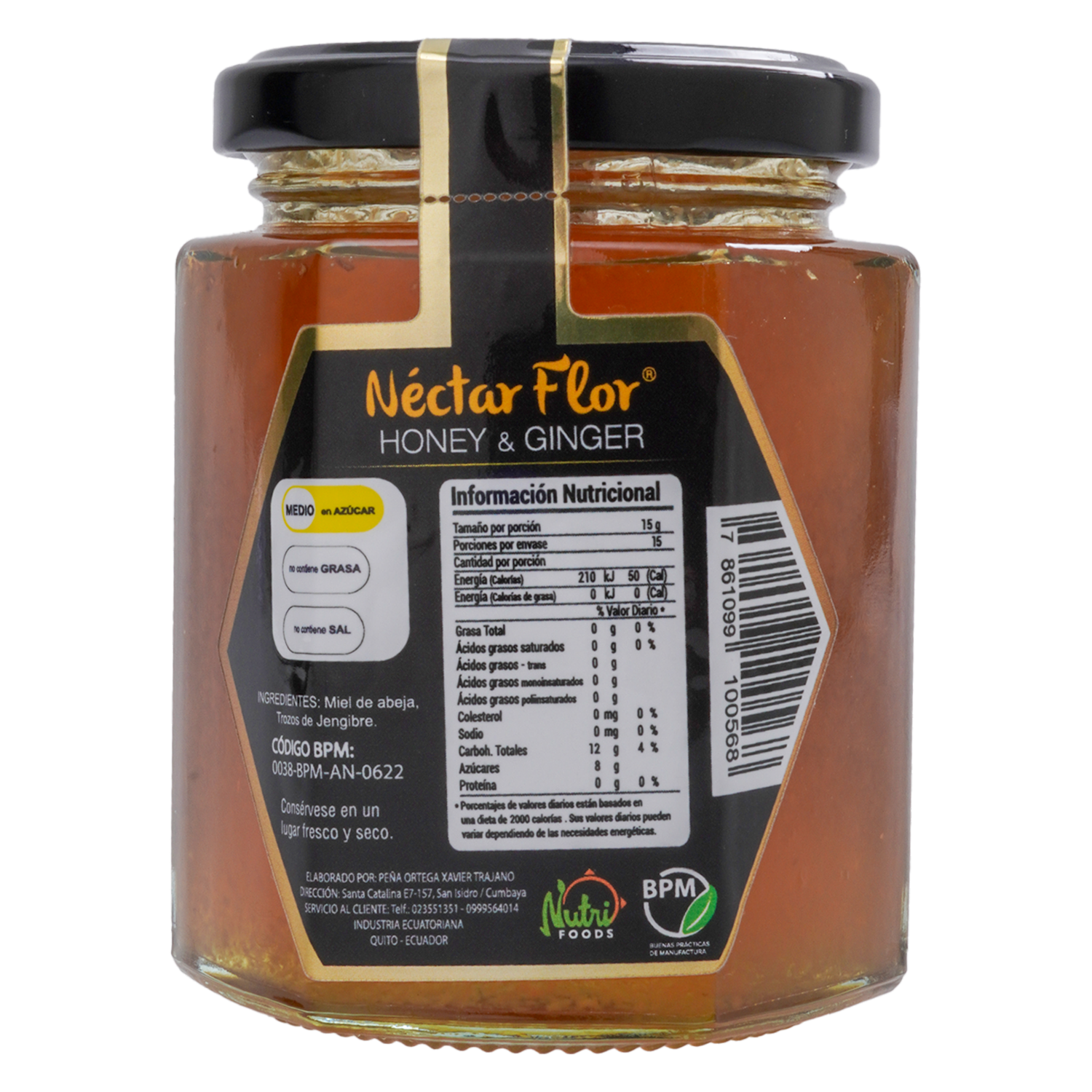Miel De Abeja Con Jengibre NECTAR 230 G