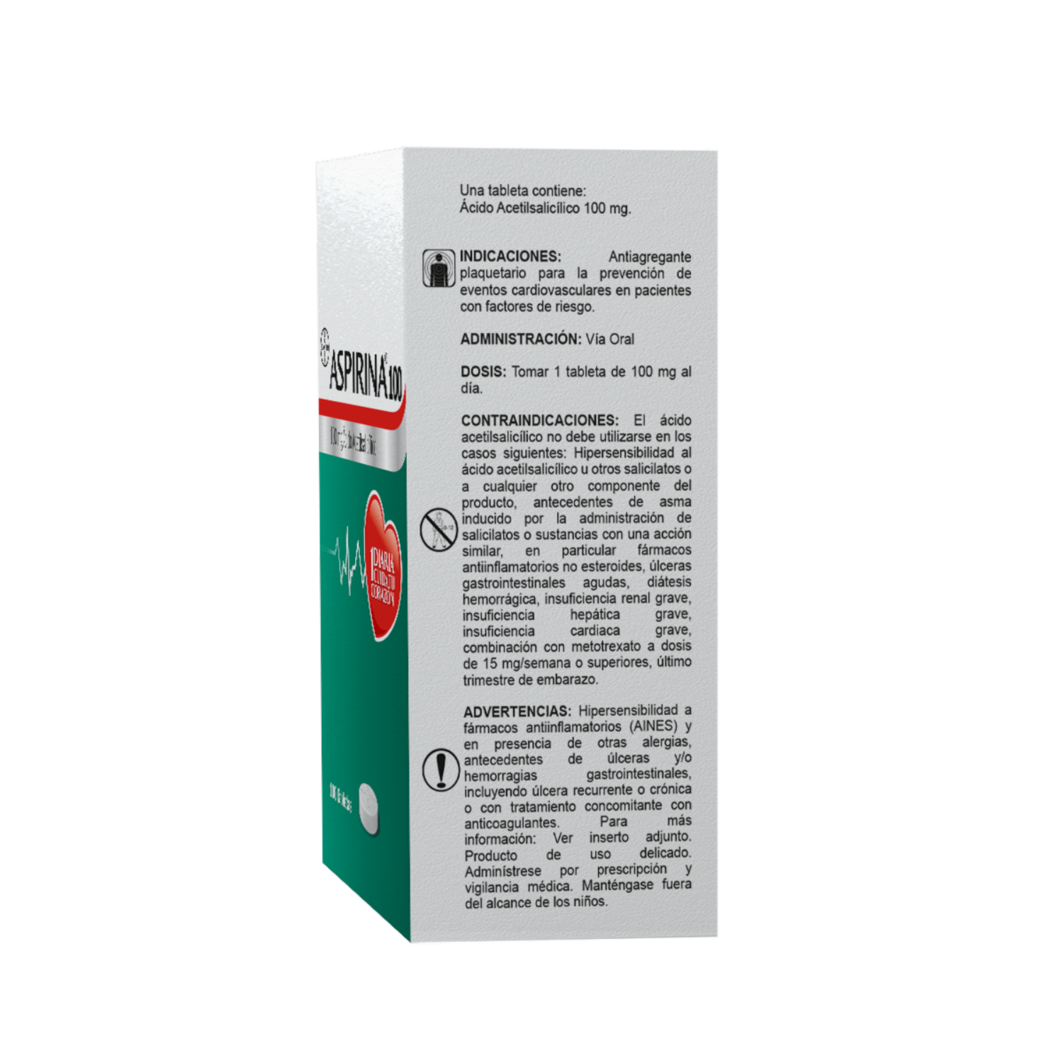 Ácido Acetilsalicílico 100 Ml ASPIRINA X 100 Uds