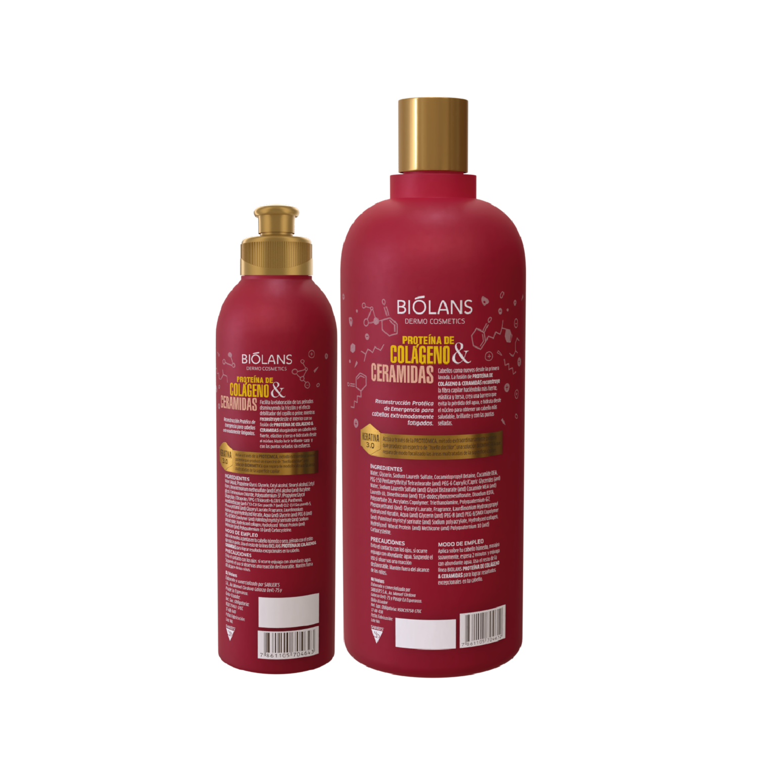 Kit Capilar Shampoo Proteína de Colágeno & Ceramidas + Crema Para Peinar BIÓLANS 750 Ml + 250 Ml