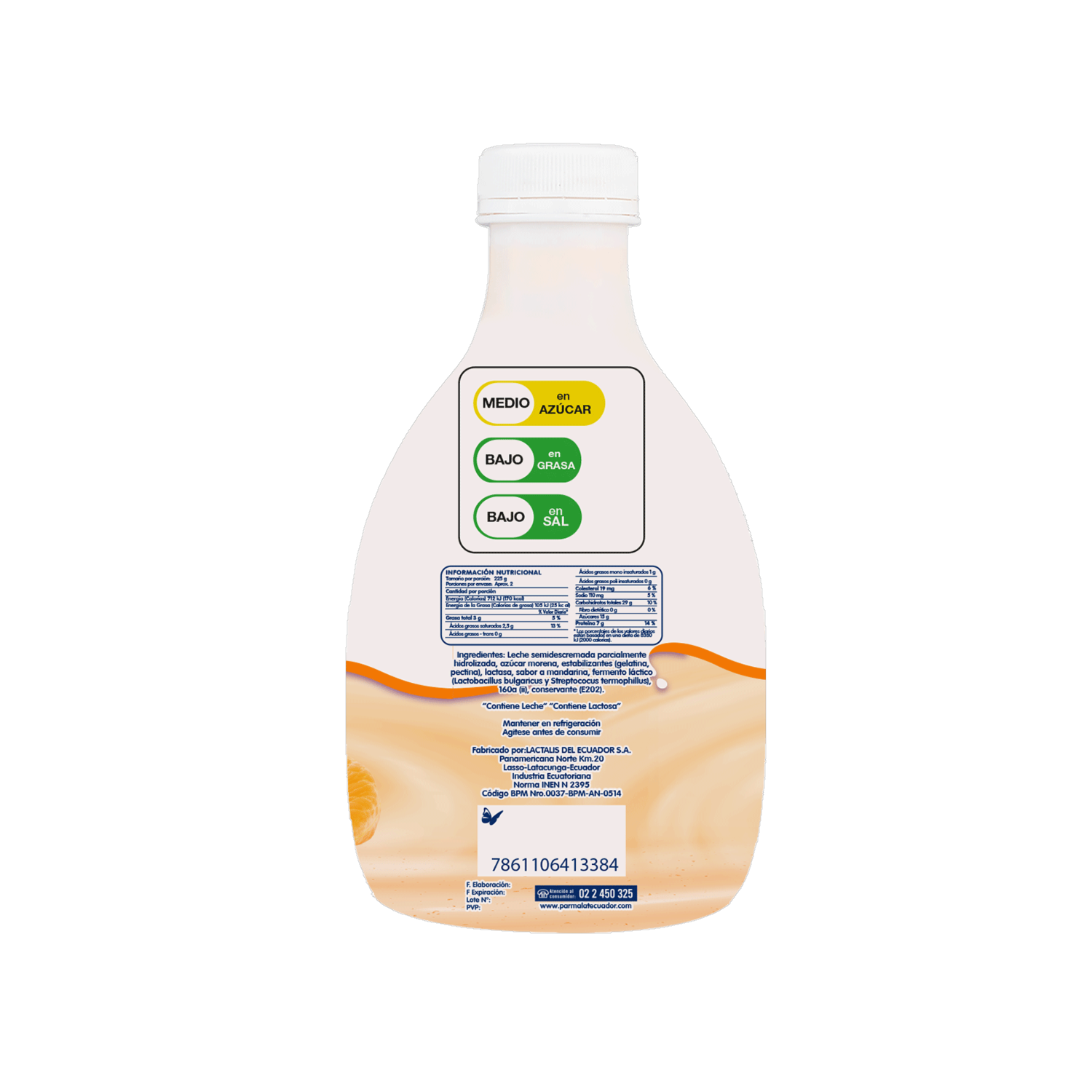 Yogurt Semidescremado Mandarina PARMALAT 450 G