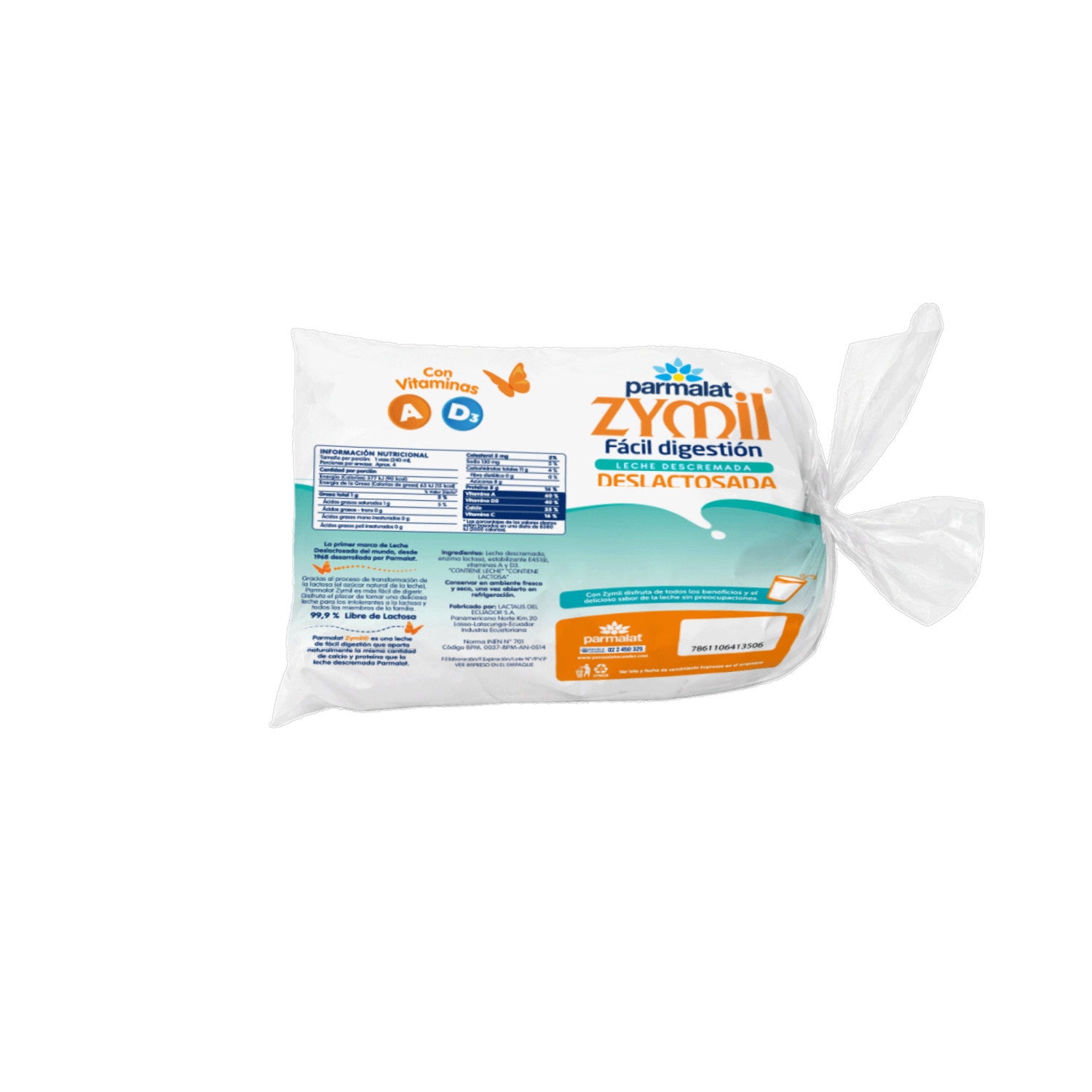 Leche Descremada Deslactosada Zymil PARMALAT 4 X 900 Ml