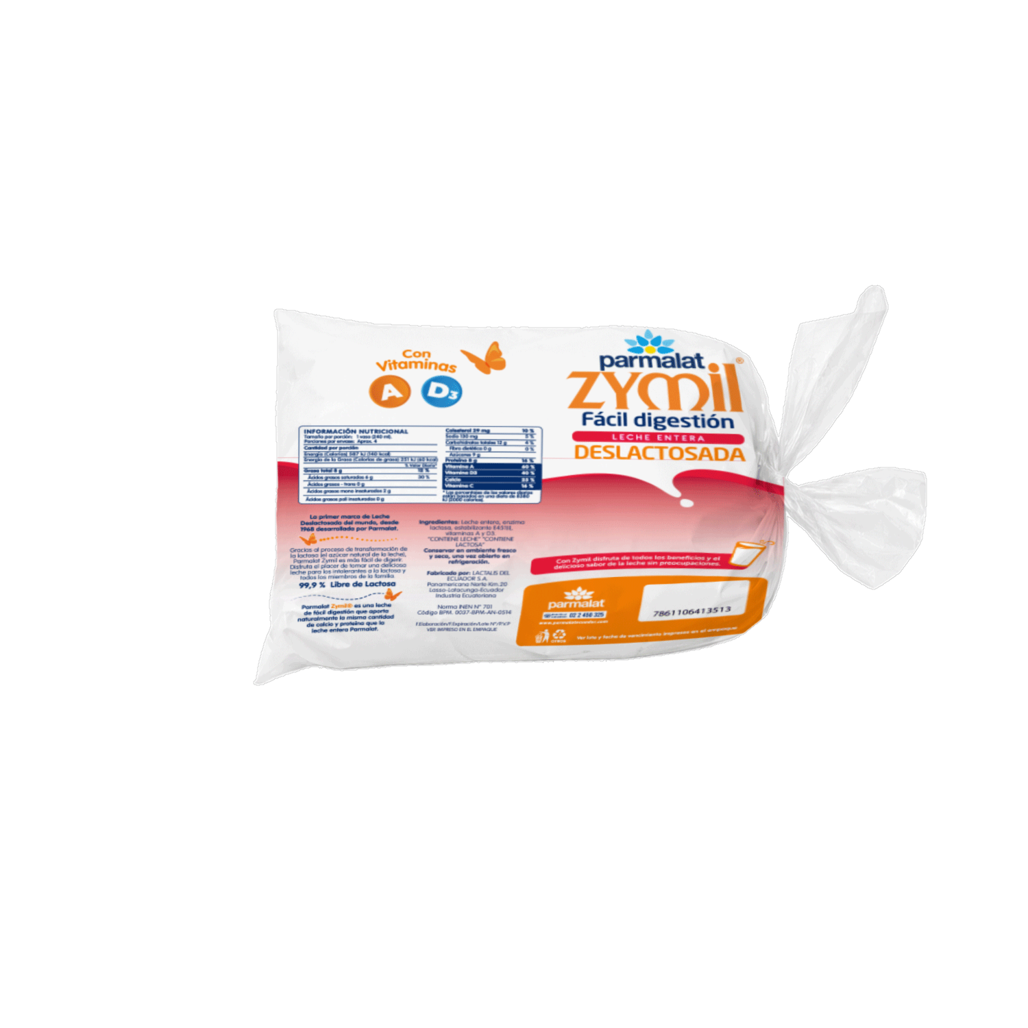 Leche Entera Deslactosada Zymil PARMALAT 4 X 900 Ml