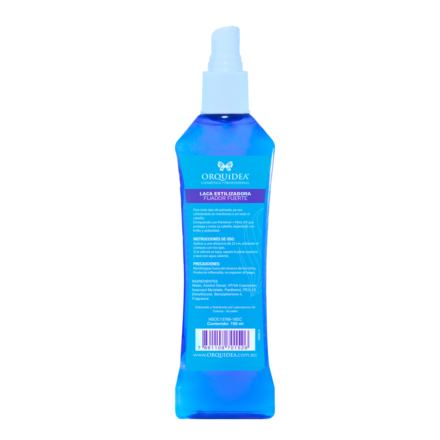 Fijador De Cabello Laca Estilizadora De Peinado Fuerte ORQUÍDEA Spray 150 Ml