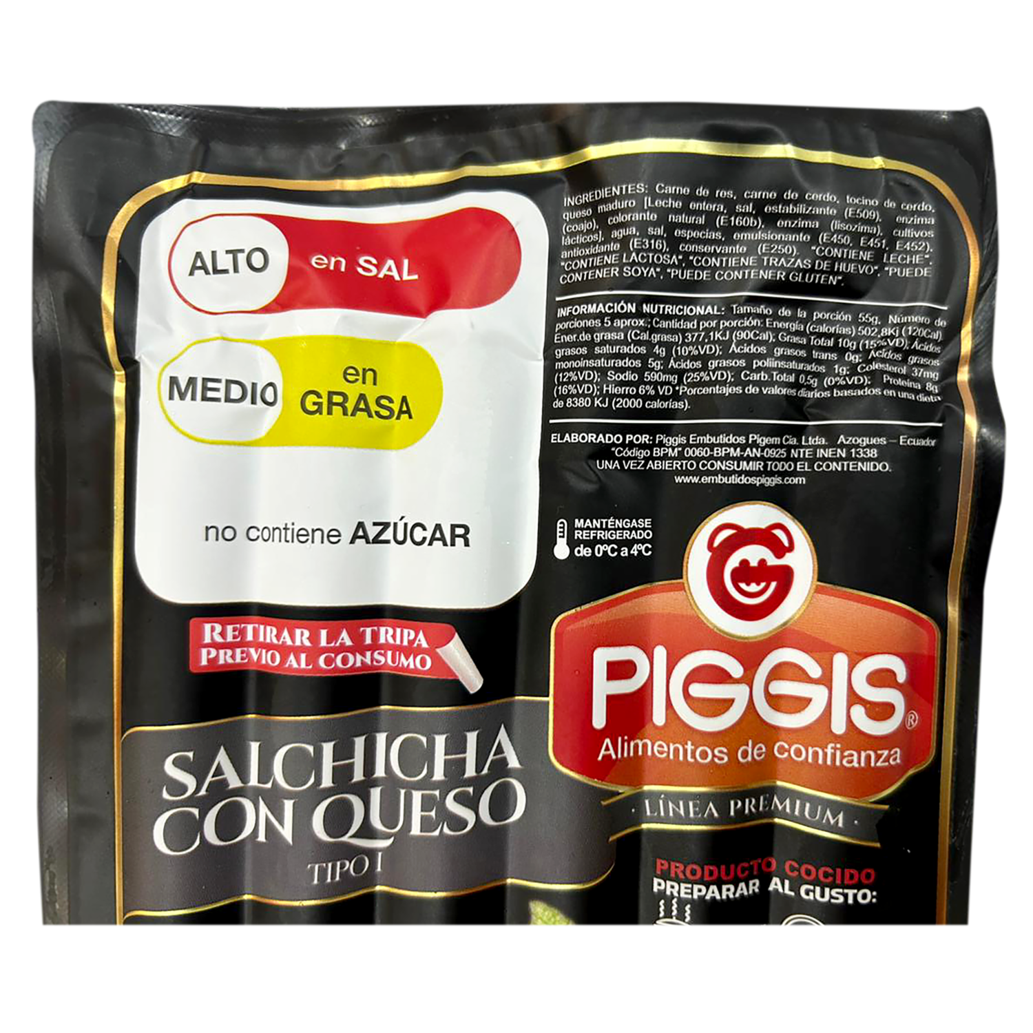 Salchicha Con Queso PIGGIS 300 G