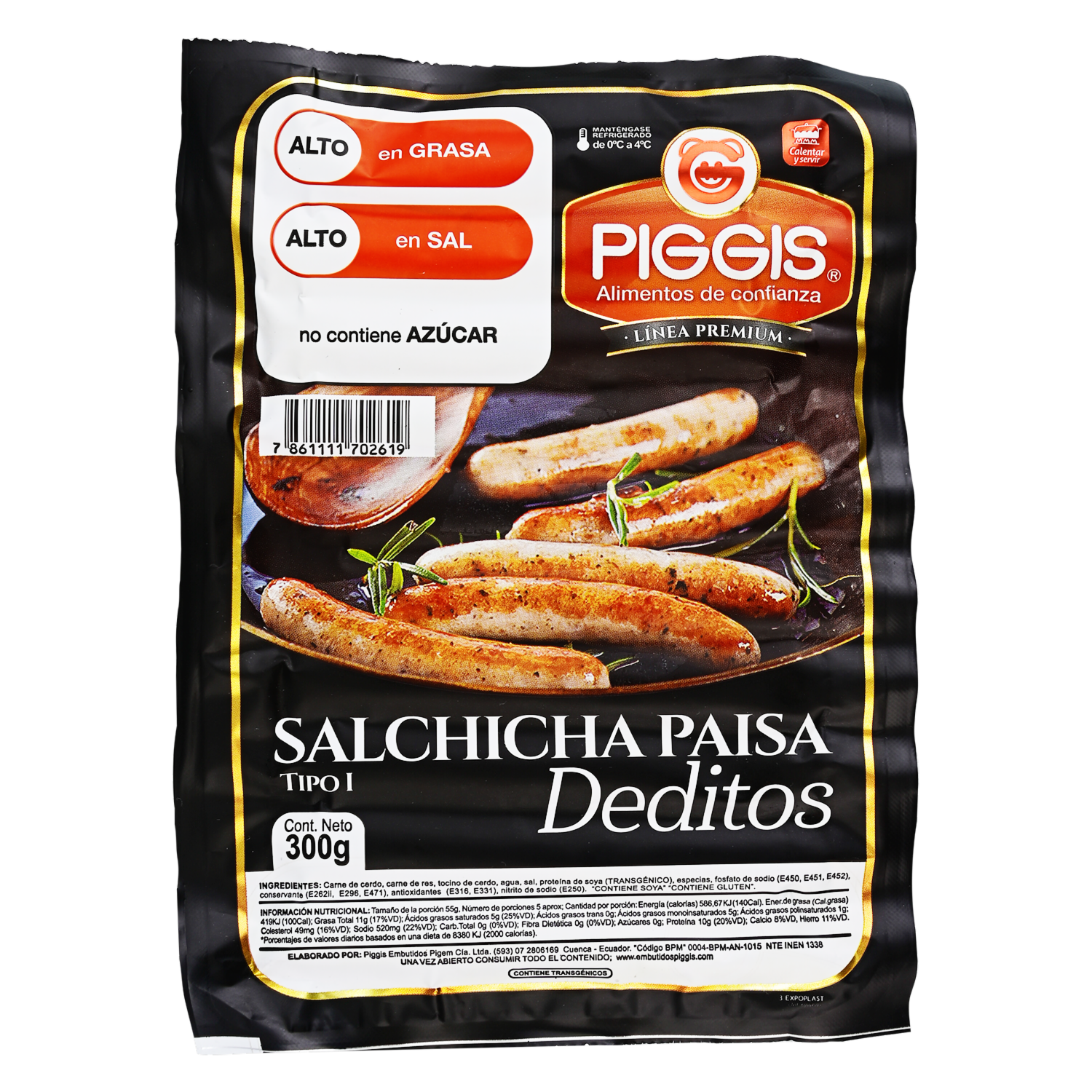 Salchicha Paisa PIGGIS 300 G